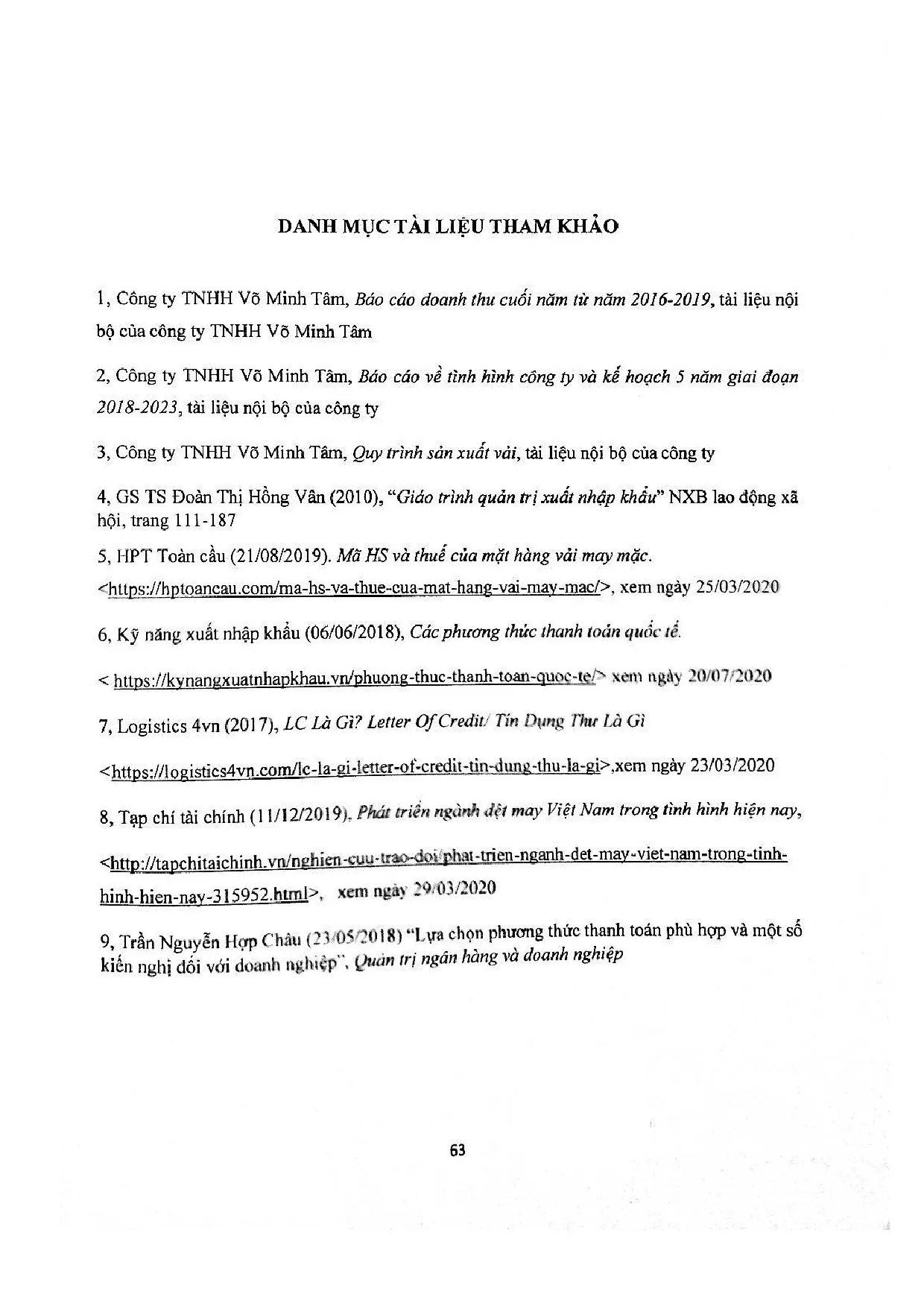 Đồ án tốt nghiệp - Hoàn thiện công tác xuất khẩu tại công ty TNHH Võ Minh Tâm - Trang 72