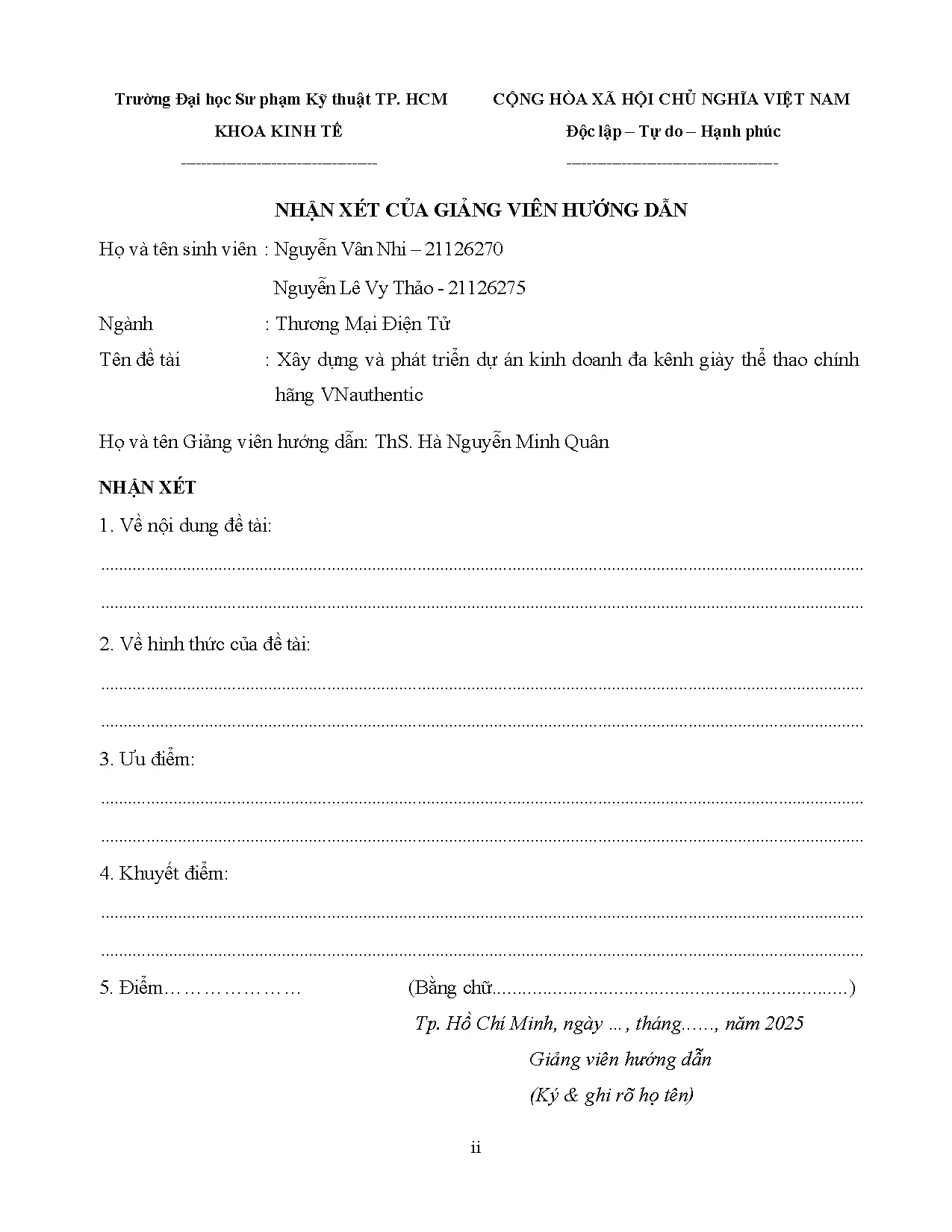 Đồ án tốt nghiệp - Xây dựng và phát triển dự án kinh doanh đa kênh giày thể thao chính hãng V - Trang 2