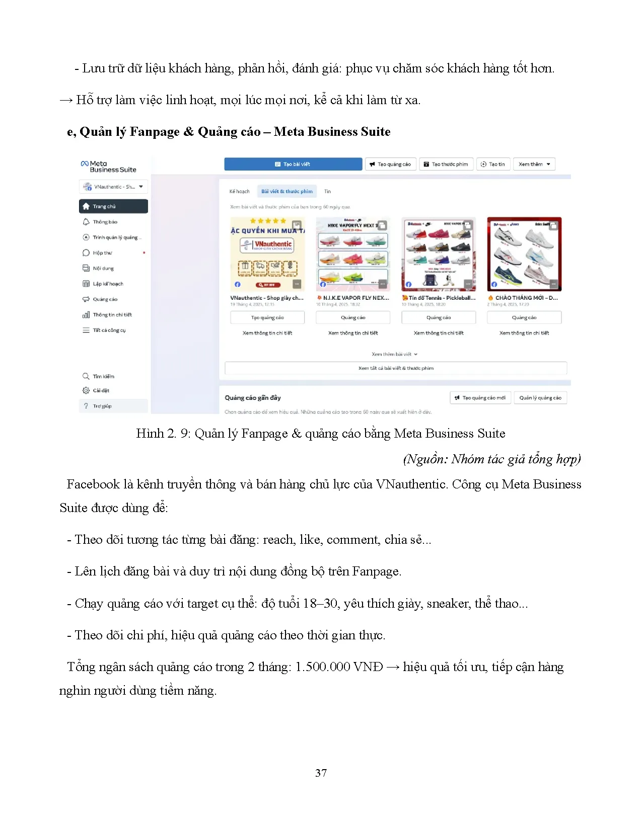 Đồ án tốt nghiệp - Xây dựng và phát triển dự án kinh doanh đa kênh giày thể thao chính hãng V - Trang 57