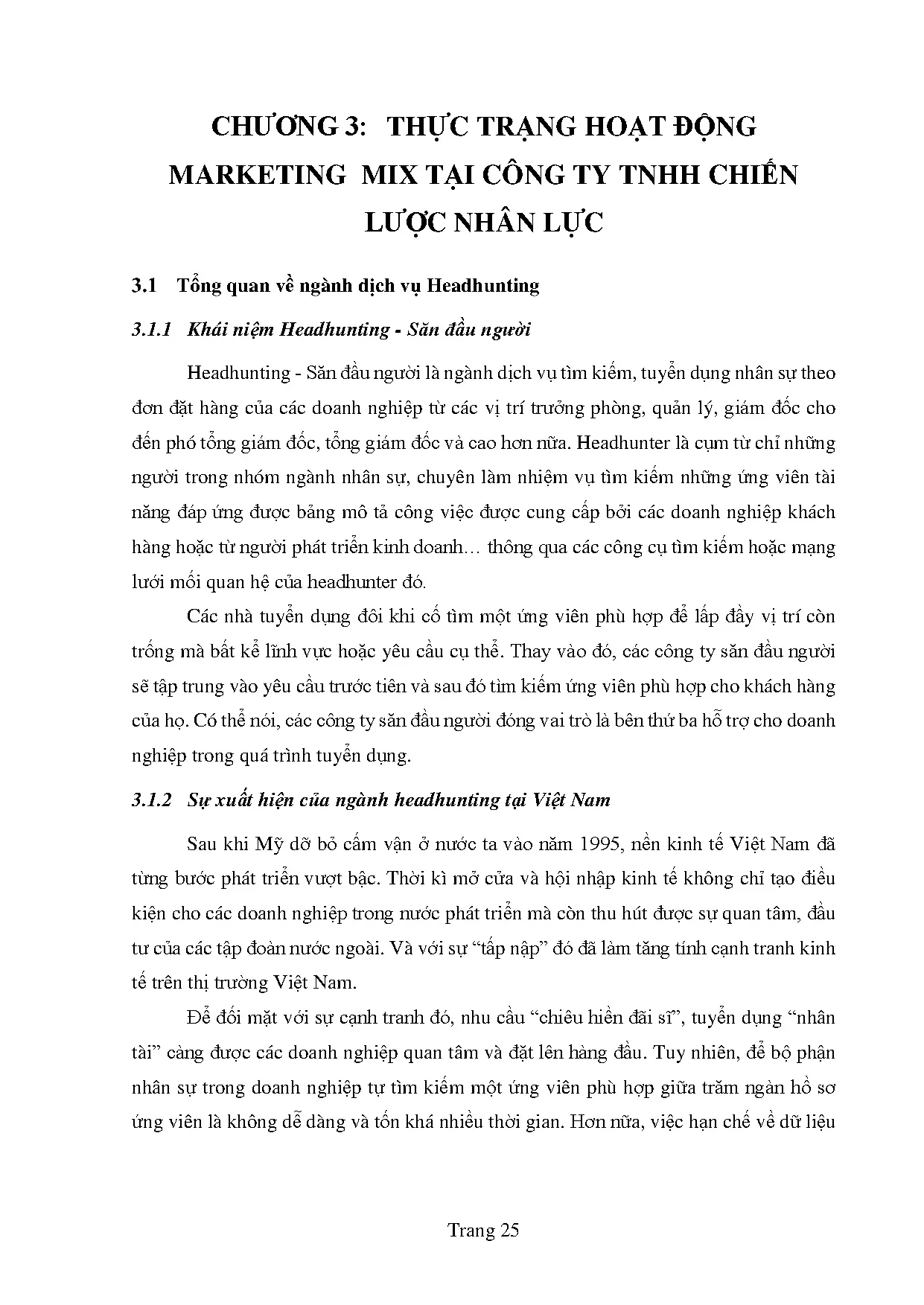 Đồ án tốt nghiệp - Hoạt động Marketing mix tại Công ty TNHH Chiến lược nhân lực - Trang 37