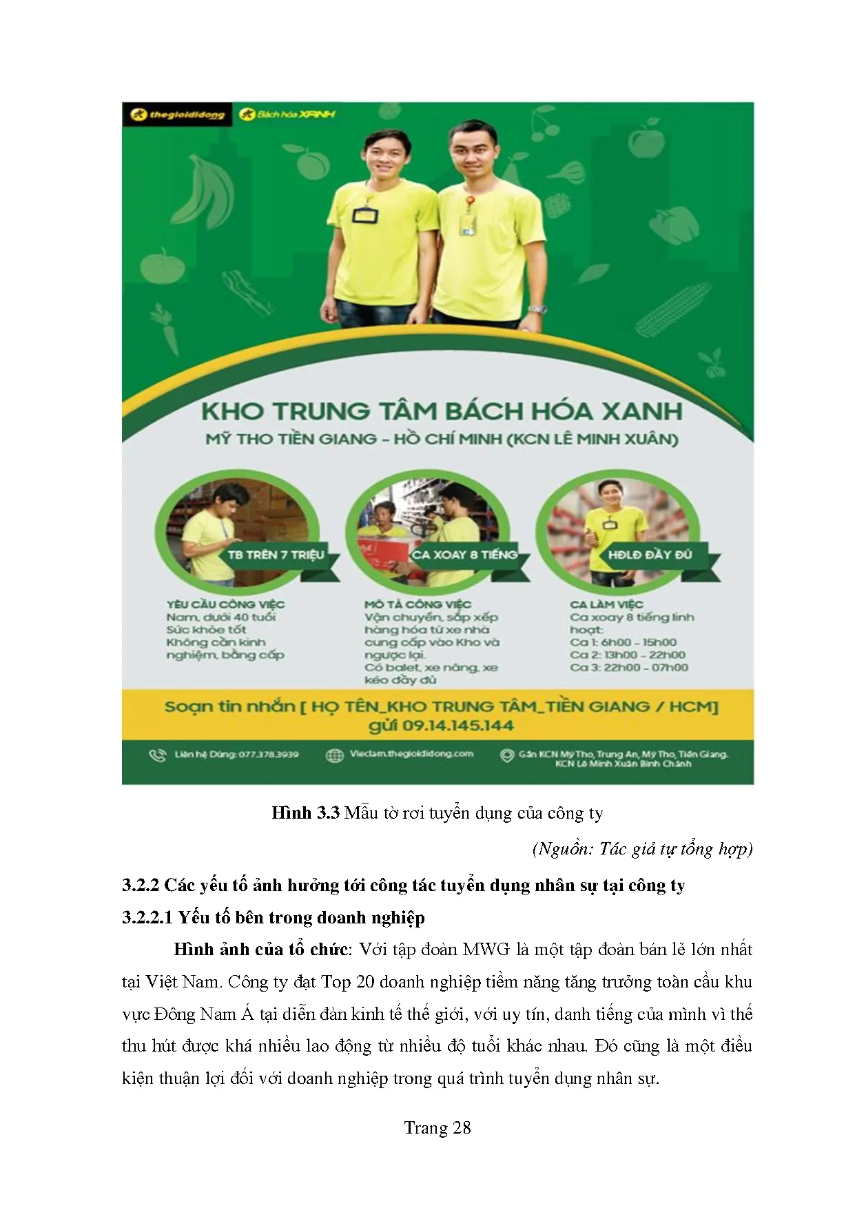 Đồ án tốt nghiệp - Hoàn thiện công tác tuyển dụng tại chuỗi cửa hàng Bách hóa xanh TCTCPĐTTGDĐ ( - Trang 38