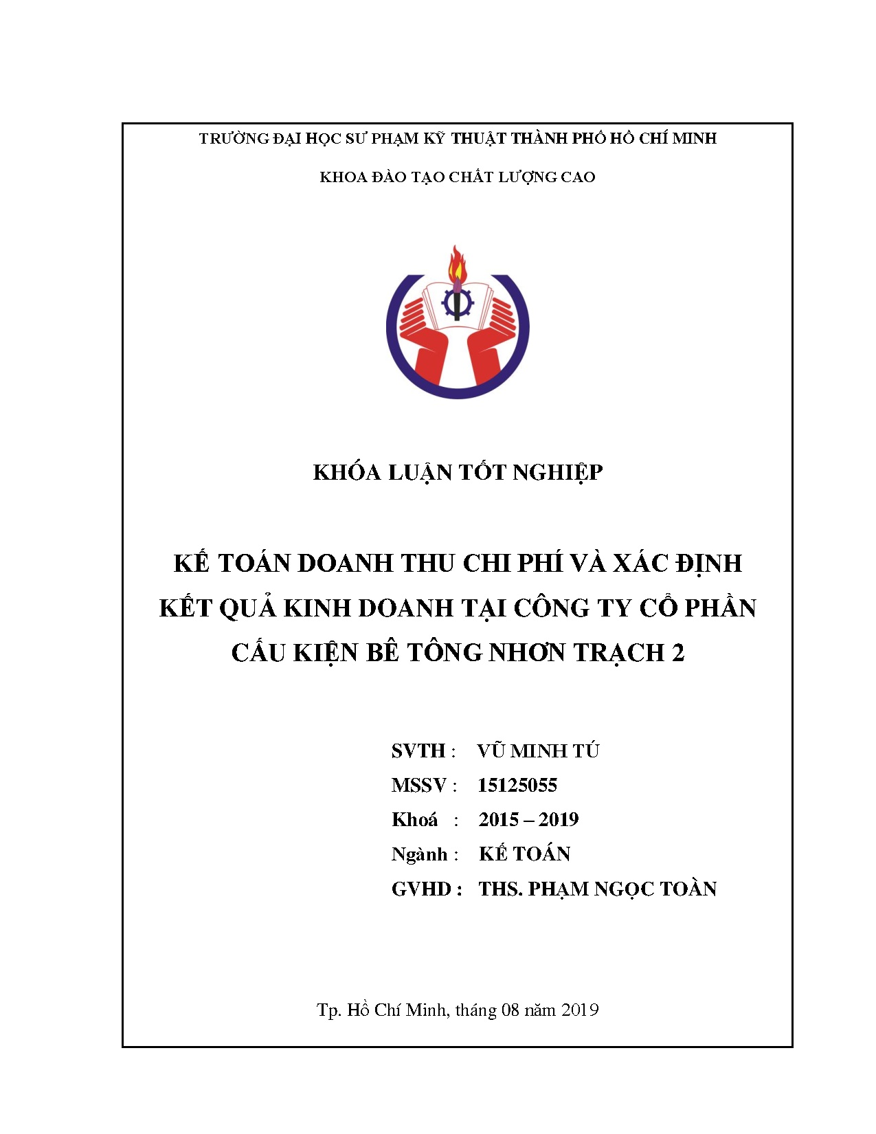 Đồ án tốt nghiệp - Kế toán doanh thu chi phí và xác định kết quả kinh doanh tại Công ty cổ PCKBTNT 2