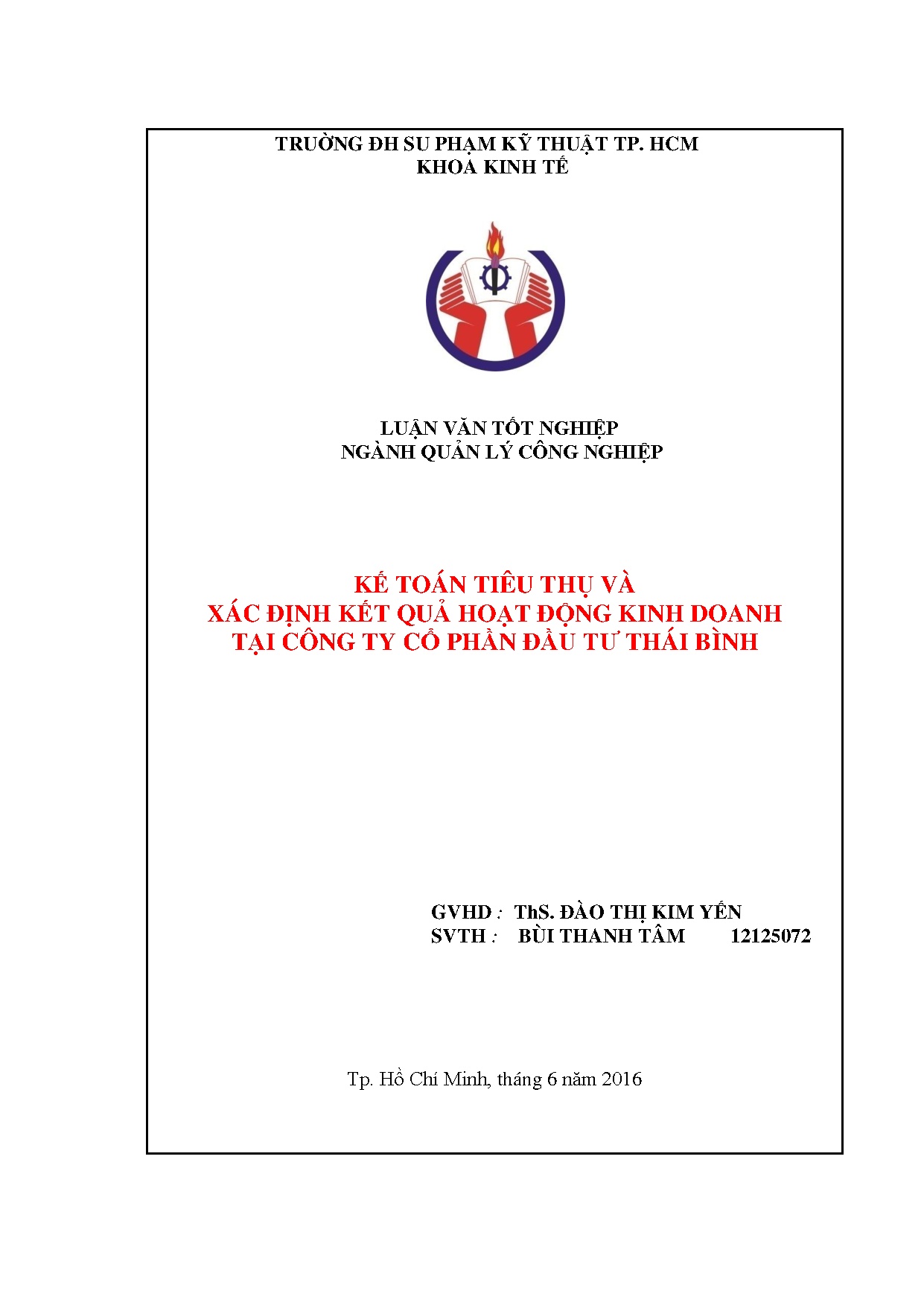 Đồ án tốt nghiệp - Kế toán tiêu thụ và xác định kết quả hoạt động kinh doanh tại công ty cổ PĐTTB