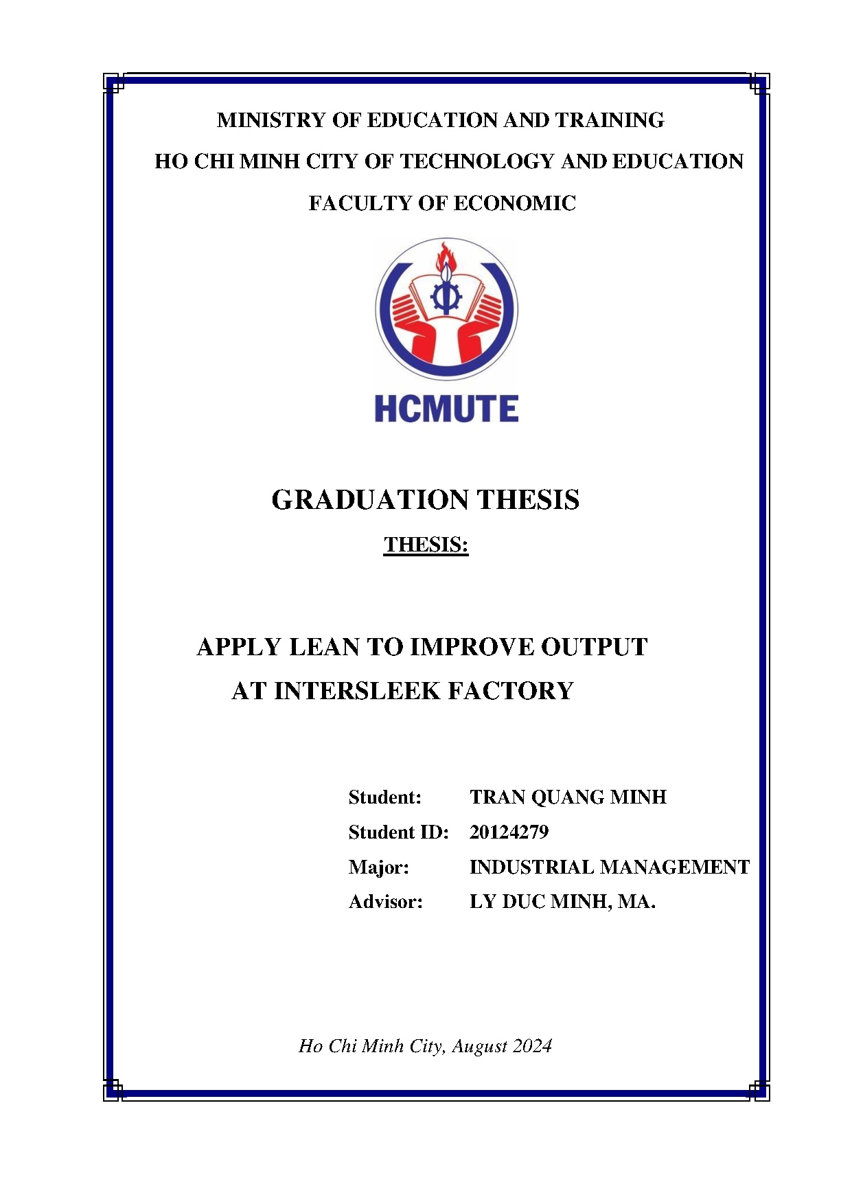 Đồ án tốt nghiệp - Apply lean to improve output at intersleek factory