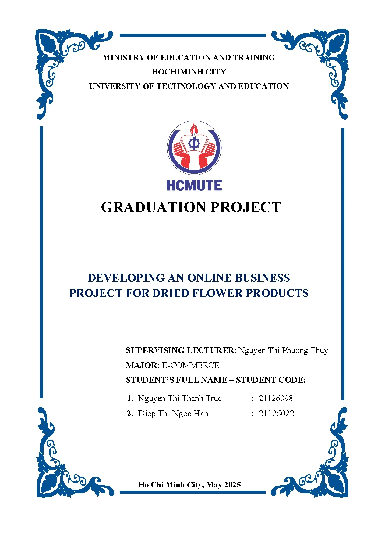 Đồ án tốt nghiệp - Developing an online business project for dried flower products