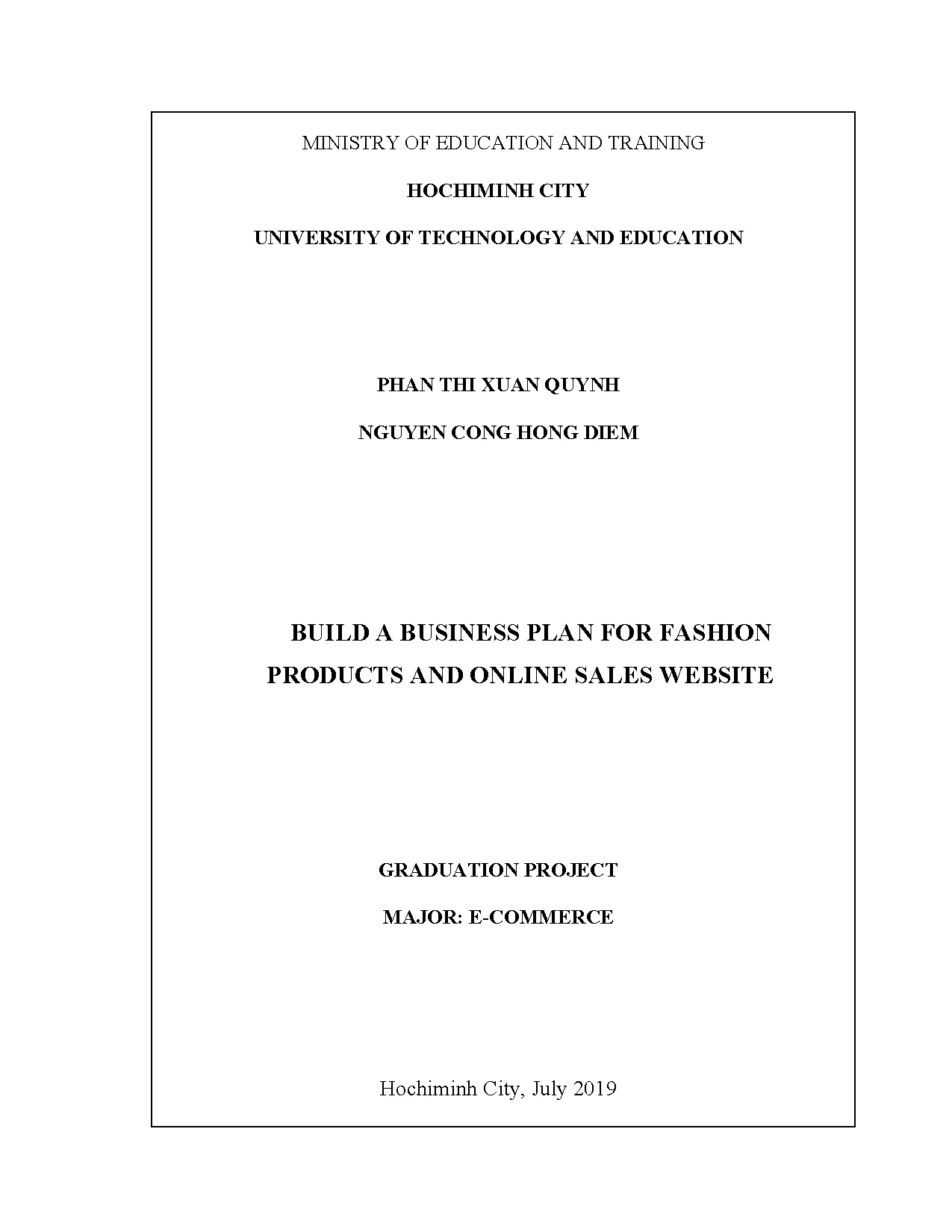 Đồ án tốt nghiệp - Xây dựng kế hoạch kinh doanh sản phẩm thời trang và website bán hàng trực THB