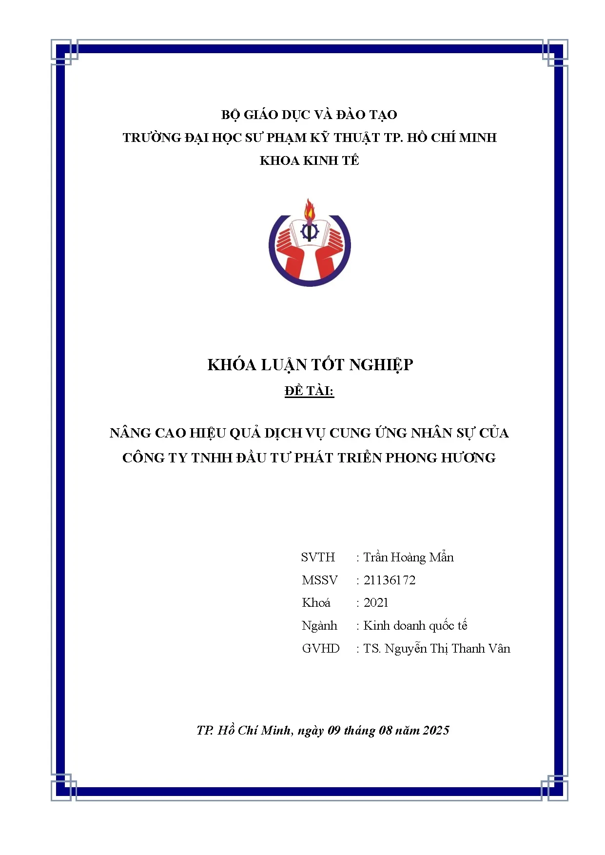 Đồ án tốt nghiệp - Nâng cao hiệu quả dịch vụ cung ứng nhân sự của Công ty TNHH Đầu Tư Phát Triển PH