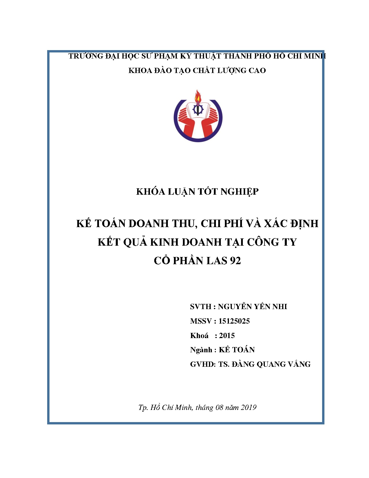 Đồ án tốt nghiệp - Kế toán doanh thu, chi phí và xác định kết quả kinh doanh tại Công ty cổ phần L 9