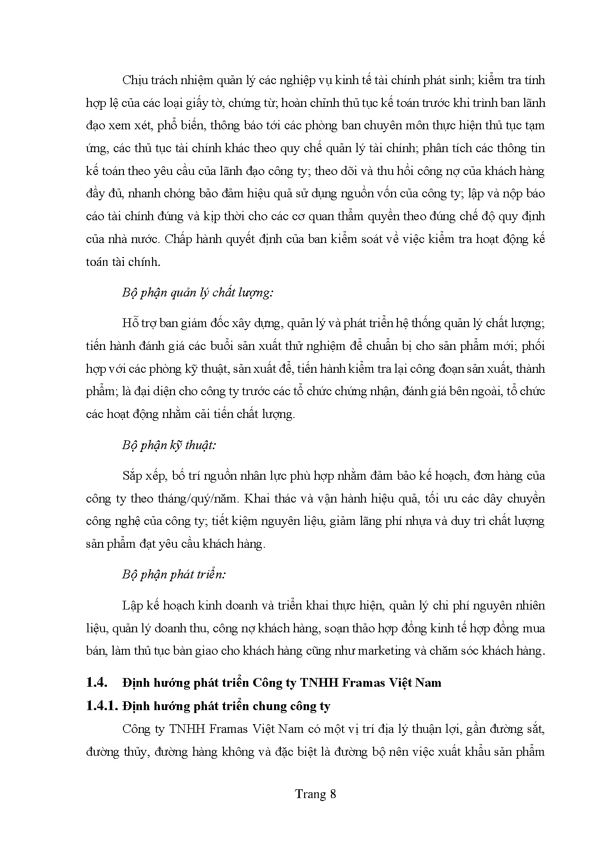 Đồ án tốt nghiệp - Phân tích thực trạng và đề xuất giải pháp nhằm nâng cao công tác lập KHSXTCTTFVN - Trang 18