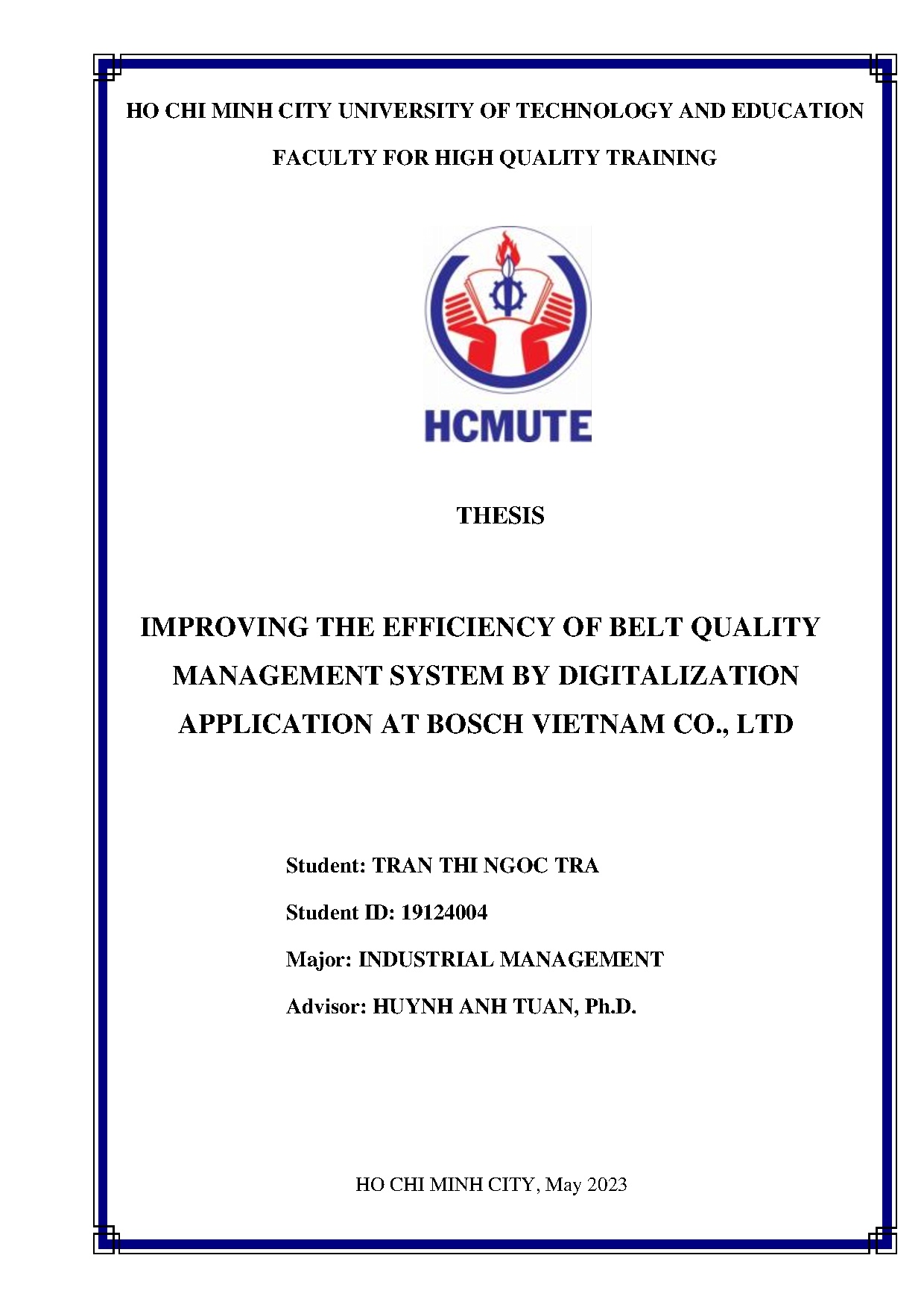 Đồ án tốt nghiệp - Improving the efficiency of belt quality management system by DAABVCL