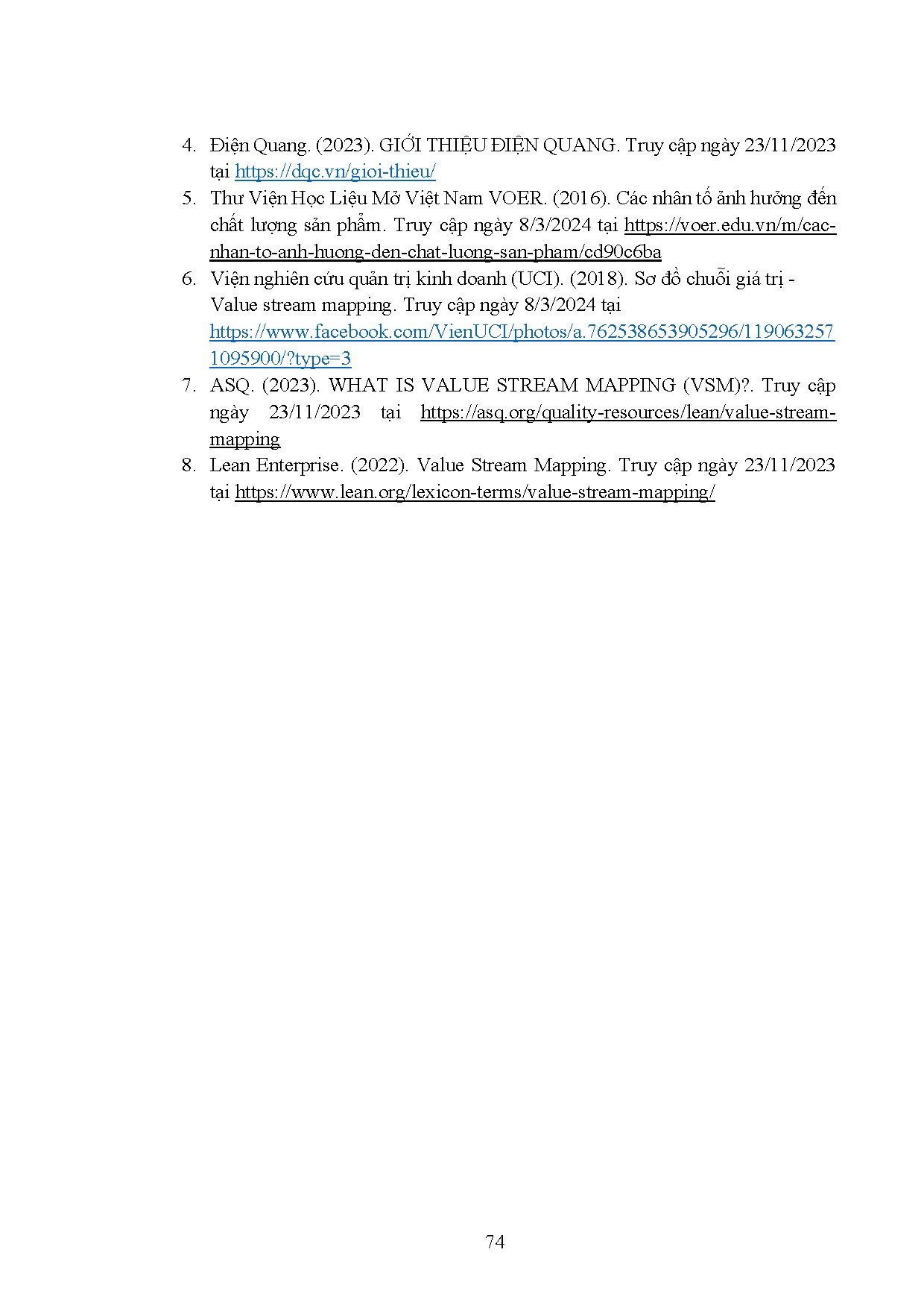 Đồ án tốt nghiệp - Ứng dụng sơ đồ chuỗi giá trị cải tiến hoạt động sản xuất bóng đèn led tại CTĐQ - Trang 86