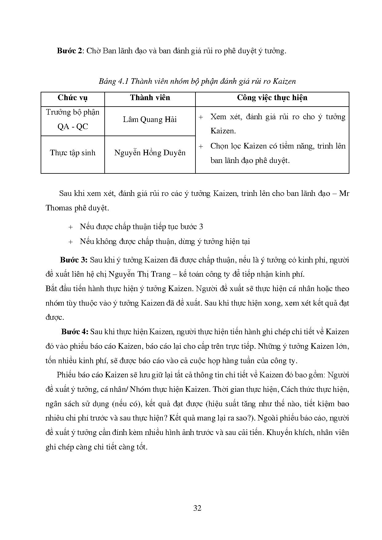 Đồ án tốt nghiệp - Xây dựng quy trình áp dụng Kaizen tại Công ty TNHH Profor - Trang 43