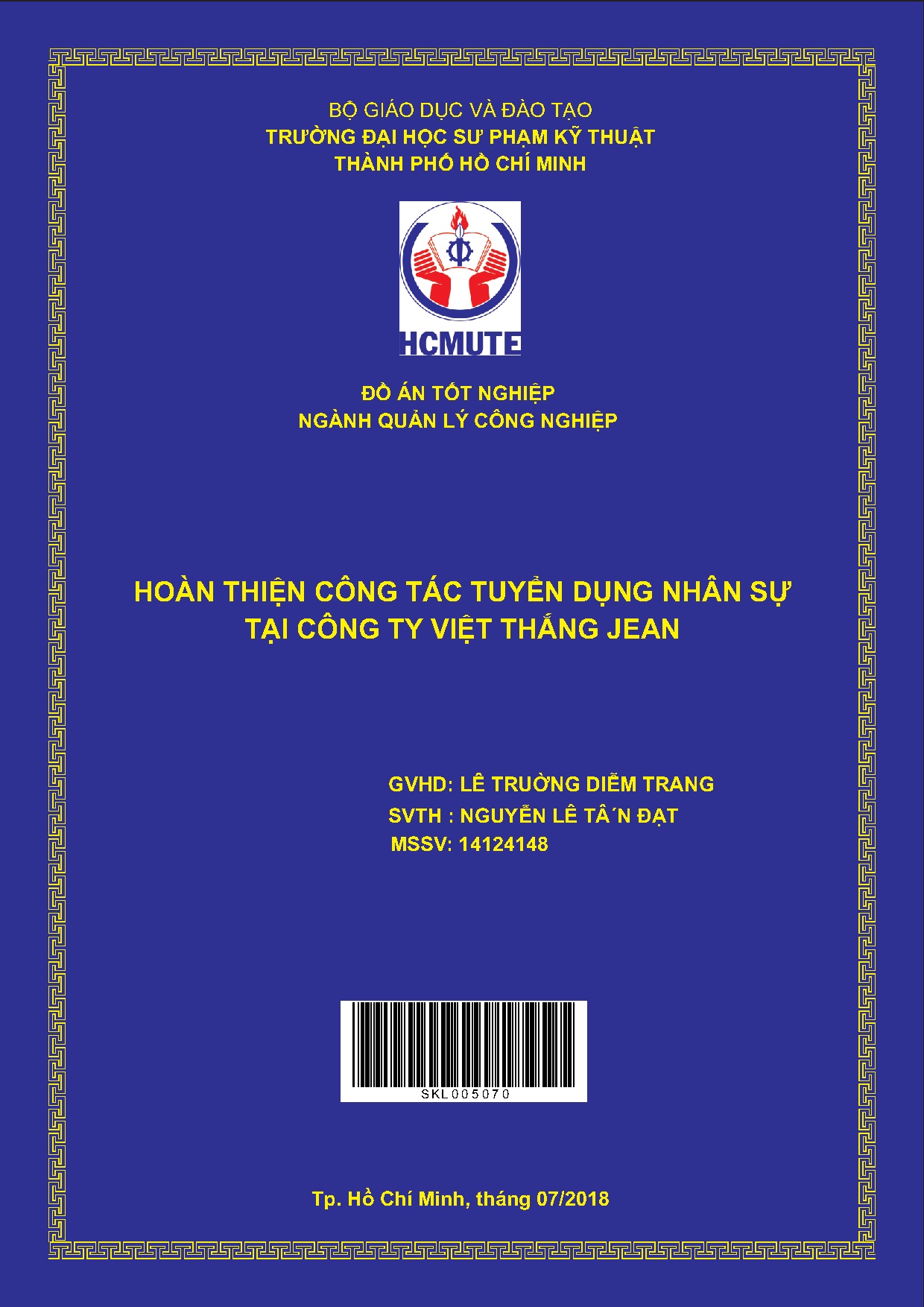 Đồ án tốt nghiệp - Hoàn thiện công tác tuyển dụng nhân sự tại Công ty Việt Thắng Jean