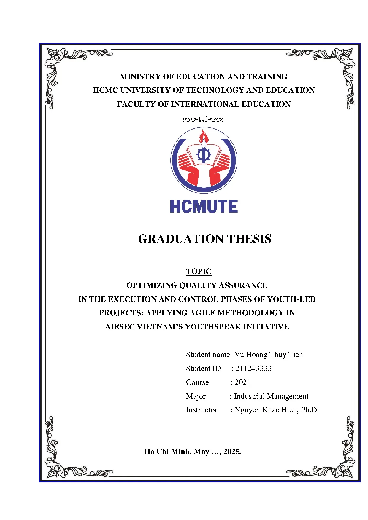 Đồ án tốt nghiệp - Optimizing quality assurance in the ution and control phases of YPAAMIAVYI