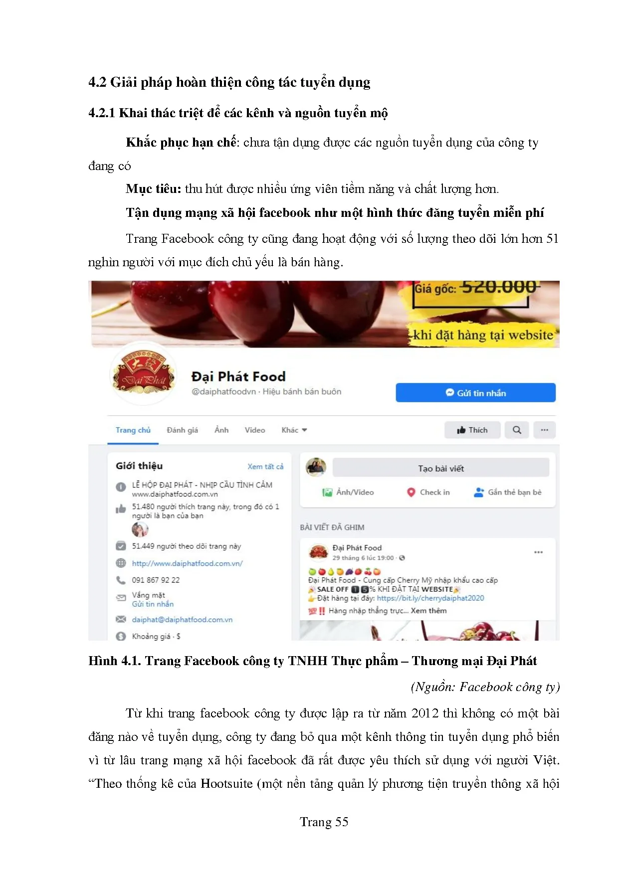 Đồ án tốt nghiệp - Hoàn thiện công tác tuyển dụng tại Công ty TNHH Thực phẩm - Thương mại Đại Phát - Trang 65