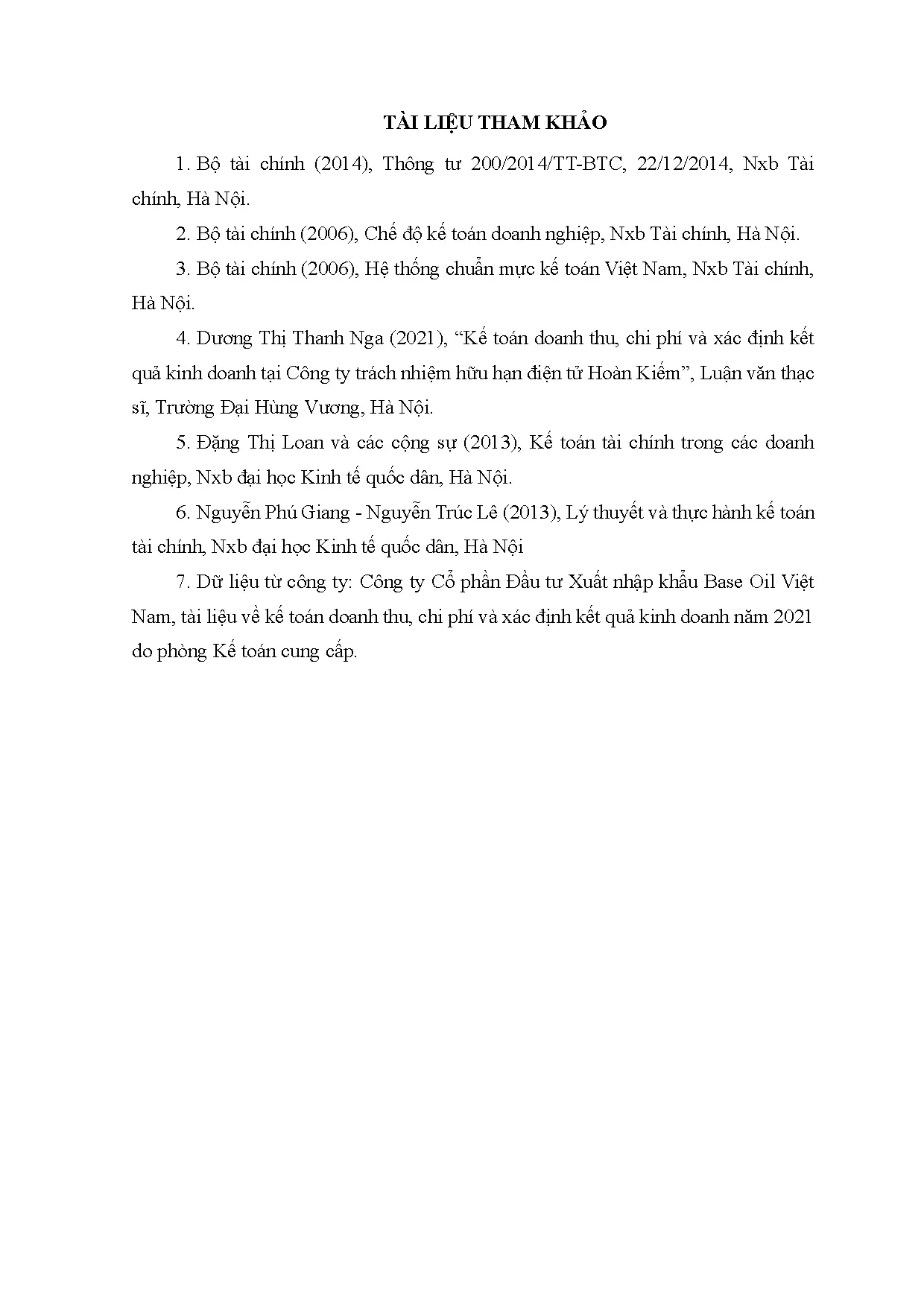 Đồ án tốt nghiệp - Kế toán doanh thu, chi phí và xác định kết quả kinh doanh tại Công ty CPĐTXNKBOVN - Trang 107