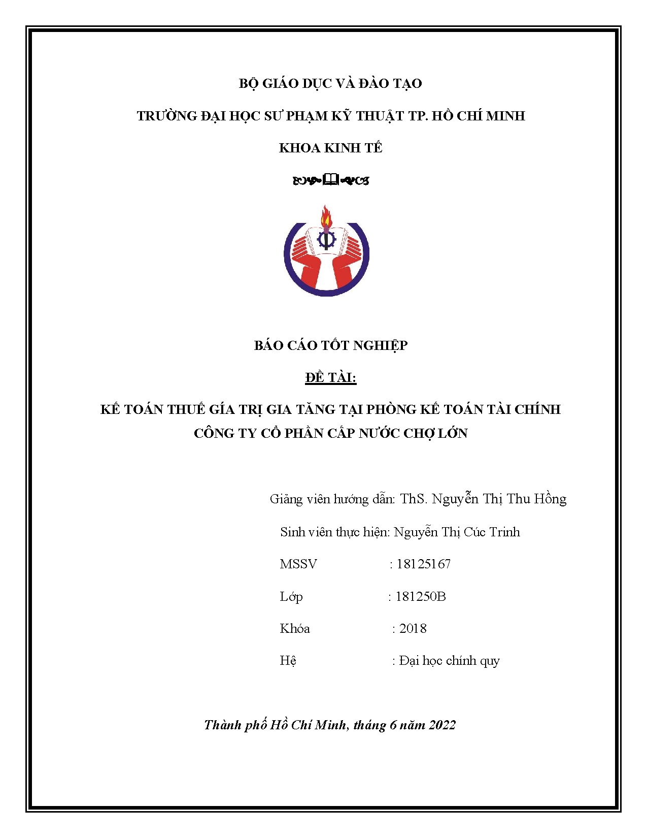 Đồ án tốt nghiệp - Kế toán thuế giá trị gia tăng tại phòng kế toán tài chính Công ty CPCNCL