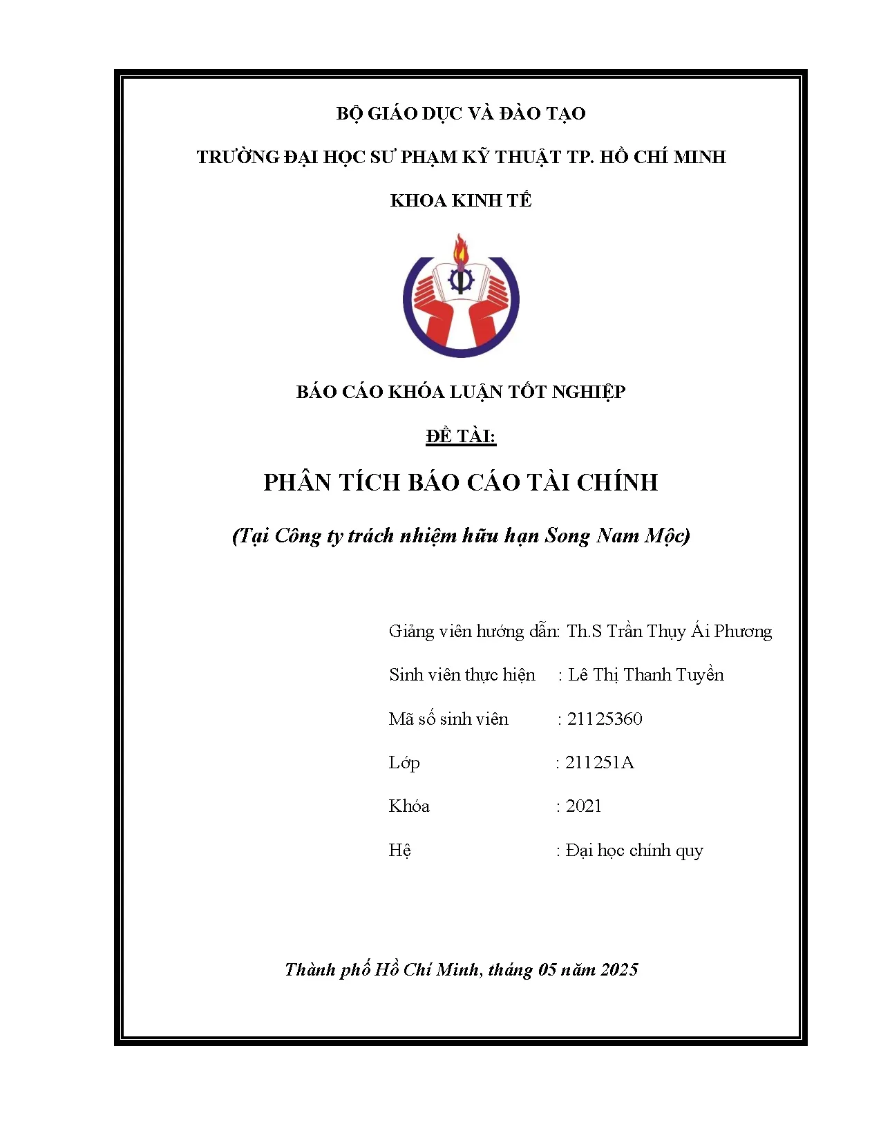 Đồ án tốt nghiệp - Phân tích báo cáo tài chính (tại Công ty trách nhiệm hữu hạn Song Nam Mộc) - Trang 2