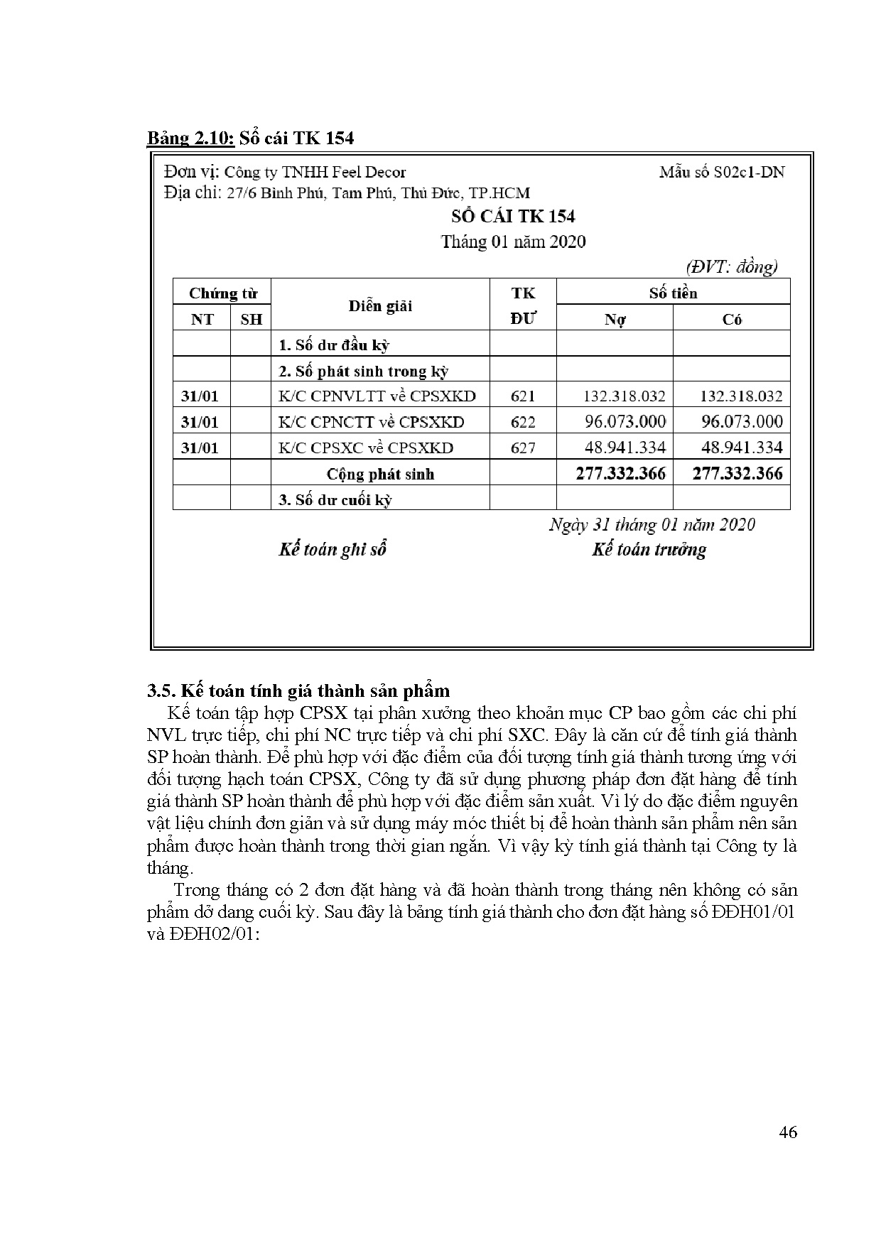 Đồ án tốt nghiệp - Kế toán tập hợp chi phí sản xuất và tính giá thành sản phẩm tai Công ty TNHH FD - Trang 59