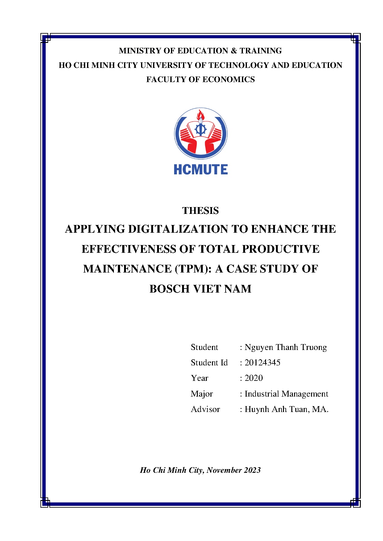 Đồ án tốt nghiệp - Applying digitalization to enhance the effectiveness of total PM ( a CSOBVN