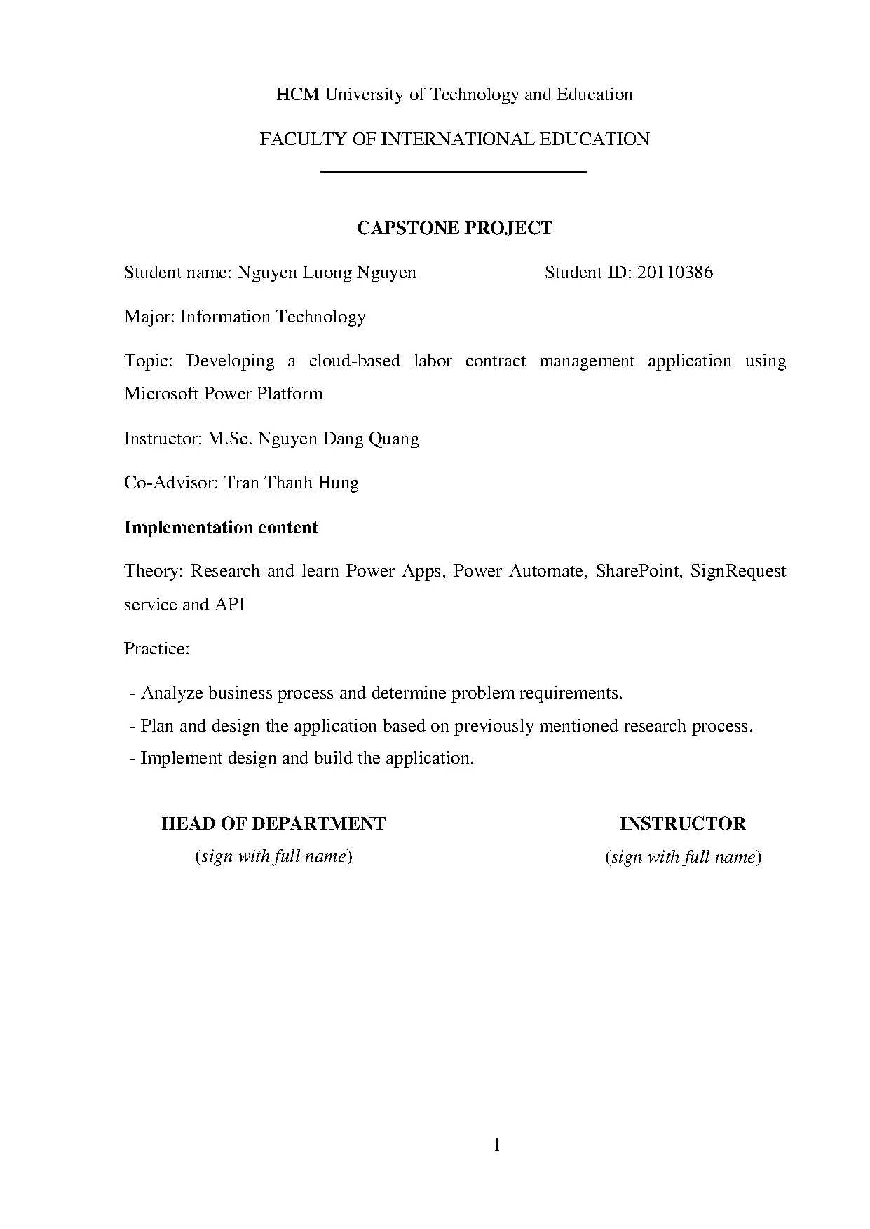 Đồ án tốt nghiệp - Developing a cloud-based labor contract management application using microsoft PP - Trang 2