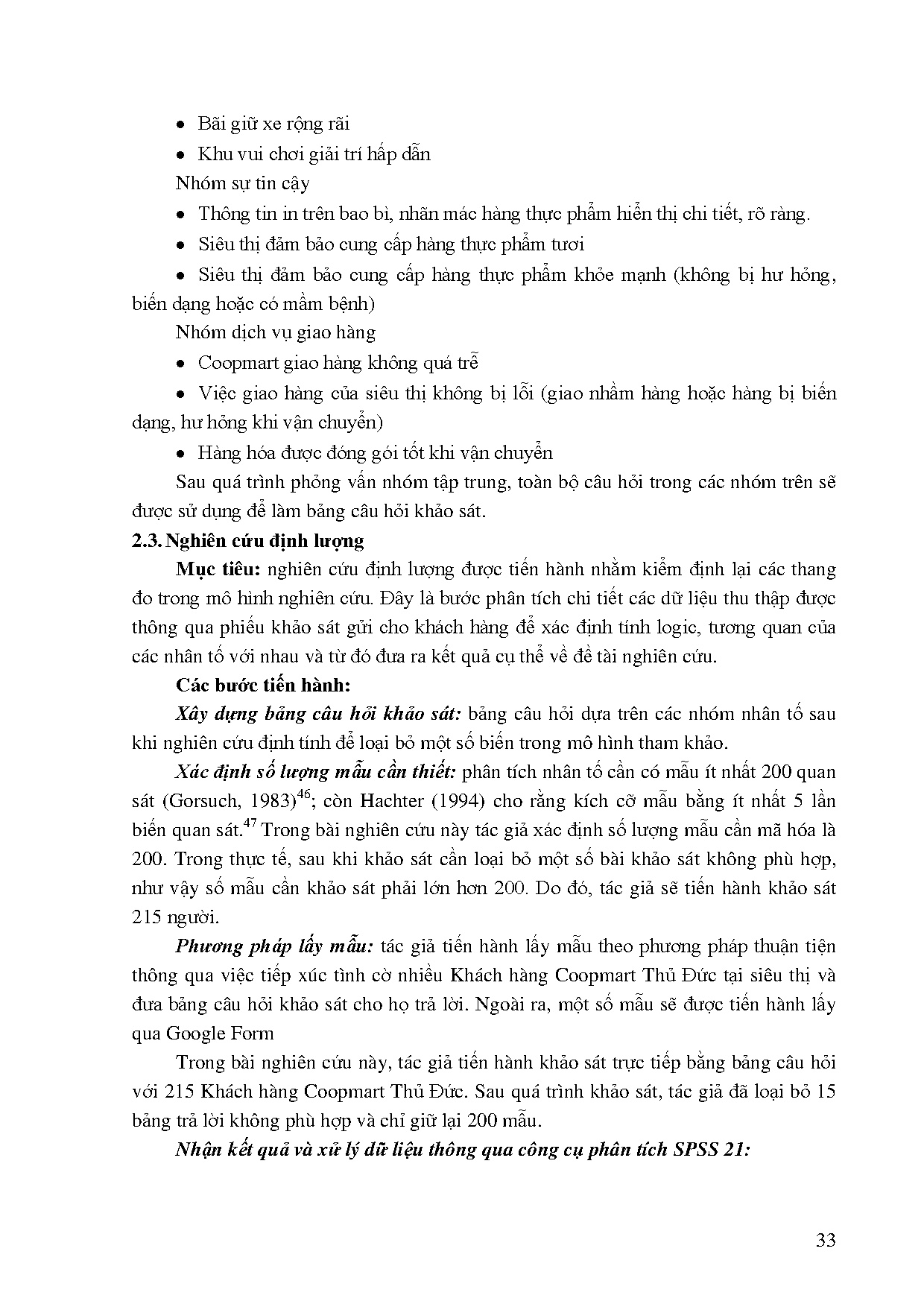 Đồ án tốt nghiệp - Các nhân tố ảnh hưởng đến sự hài lòng khách hàng đối với siêu thị Co.Opmart Thủ Đ - Trang 42