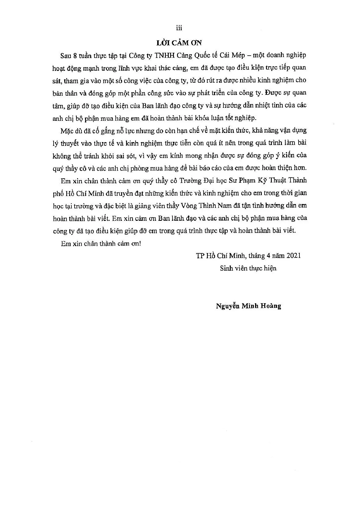 Đồ án tốt nghiệp - Hoàn thiện hoạt động mua hàng tại công ty TNHH Cảng Quốc Tế Cái Mép - Trang 2