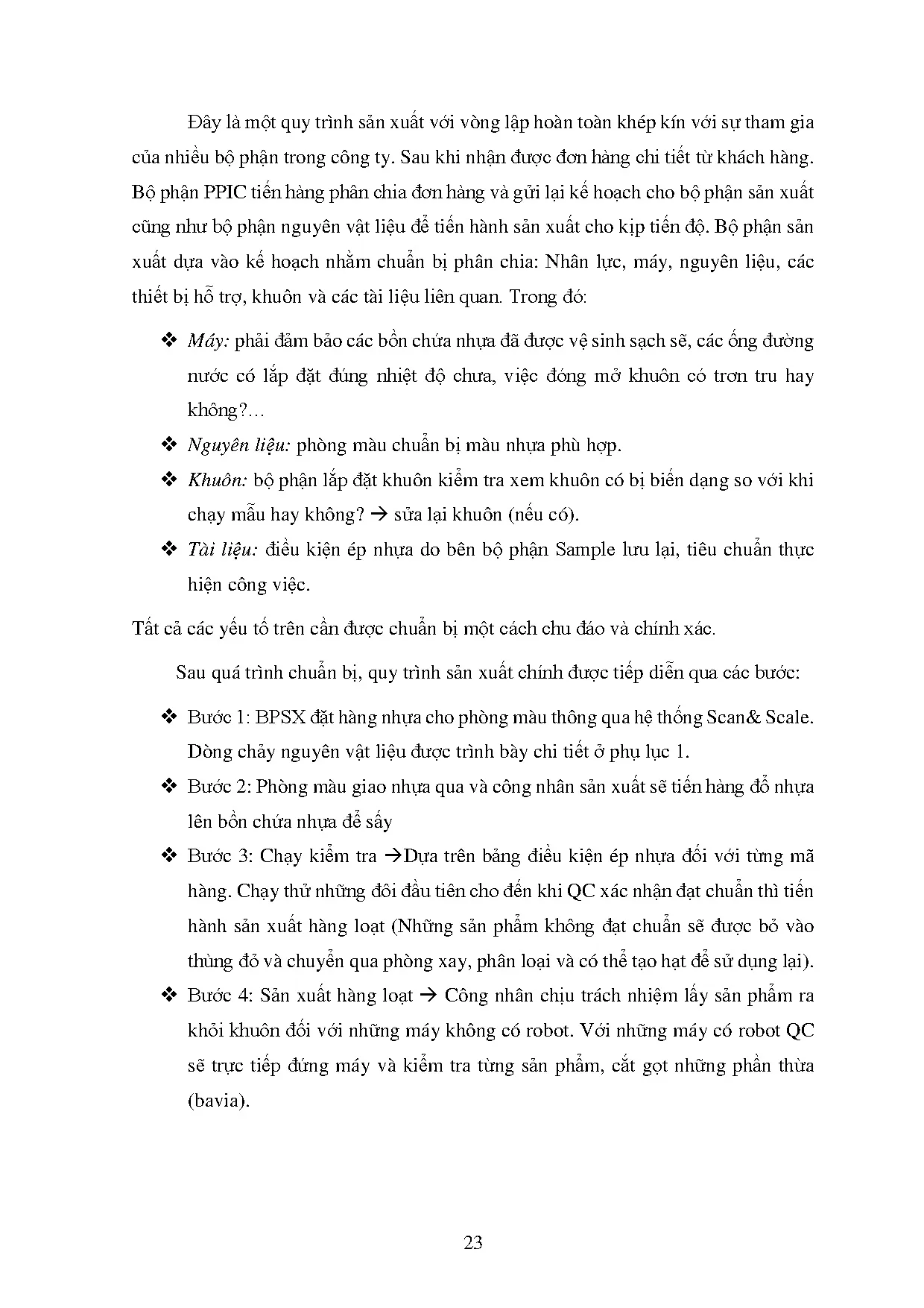 Đồ án tốt nghiệp - Đề xuất giải pháp nhằm giảm thiểu lãng phí nguyên liệu nhựa trong QTCĐTXSXCCTTFVN - Trang 33
