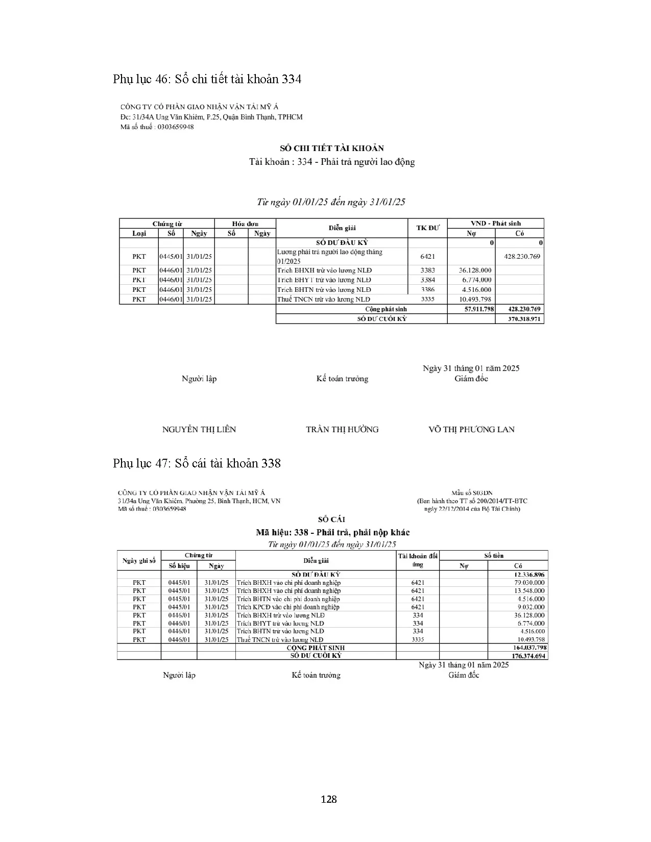 Đồ án tốt nghiệp - Thực trạng tổ chức kế toán công nợ tại Công ty Cổ phần giao nhận vận tải Mỹ Á - Trang 138
