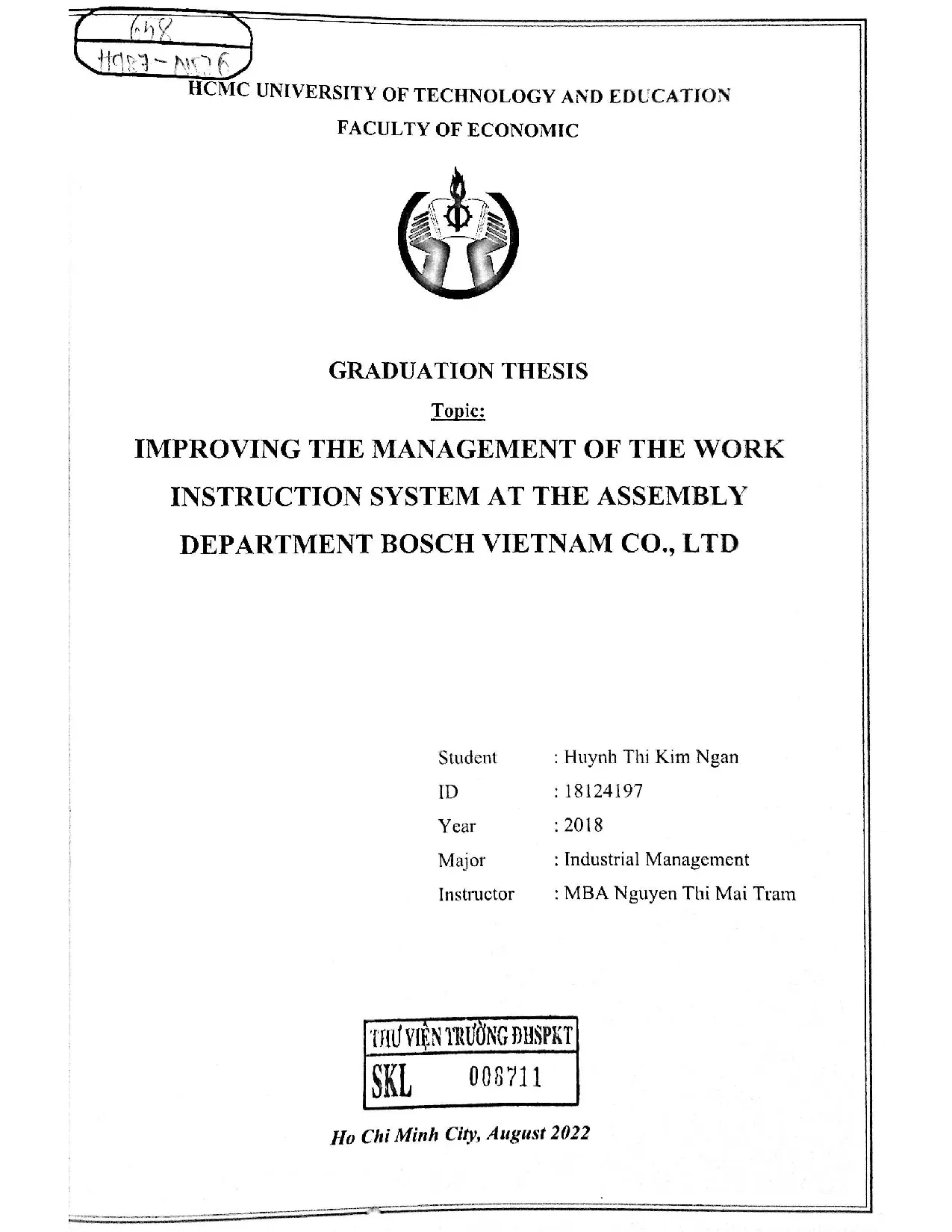 Đồ án tốt nghiệp - Improving the management of the work instruction system at the assembly DBVCL