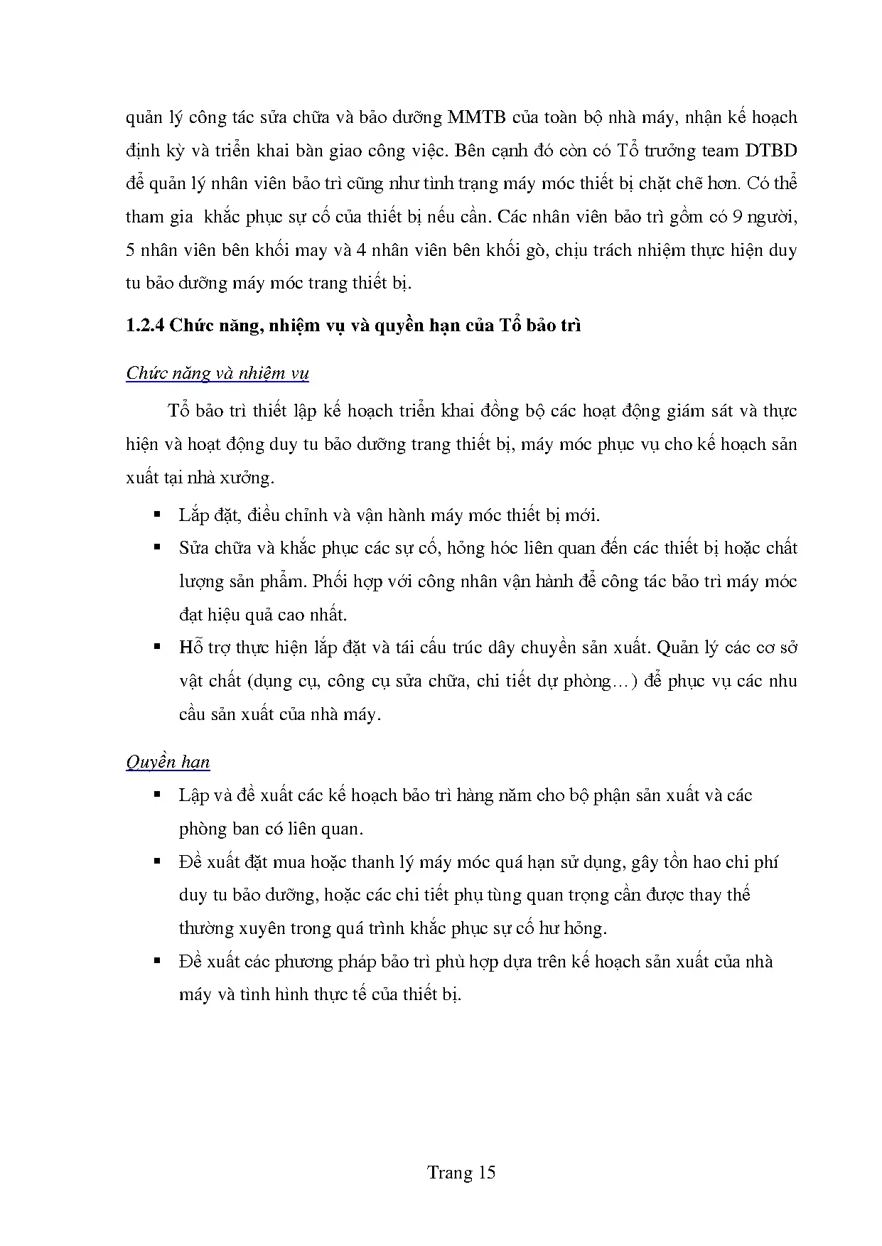 Đồ án tốt nghiệp - Công tác quản lý bảo trì bảo dưỡng máy móc thiết bị tại phân XG 2 - NM 1 CTCPĐTTB - Trang 25