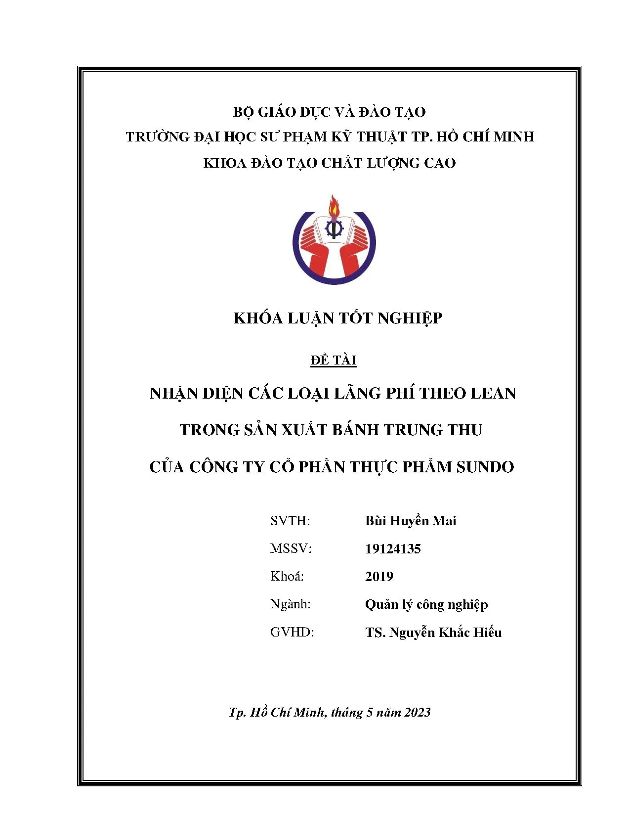 Đồ án tốt nghiệp - Nhận diện các loại lãng phí theo Lean trong sản xuất bánh trung thu của CTCPTPS