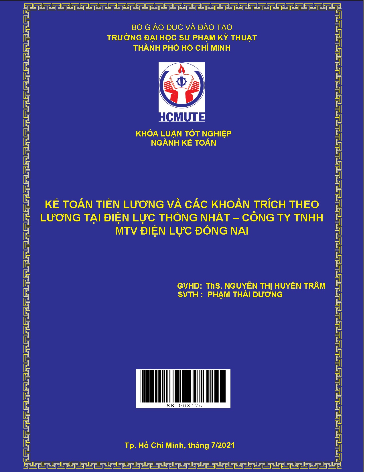 Đồ án tốt nghiệp - Kế toán tiền lương và các khoản trích theo lương tại điện lực thống N - CTTMĐLĐN