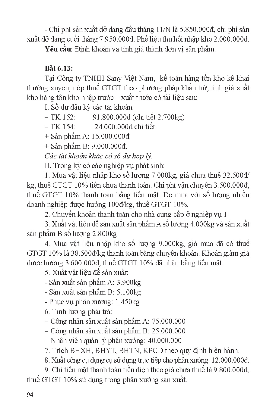 Bài tập Nguyên lý kế toán (HCMUTE) - Trang 95