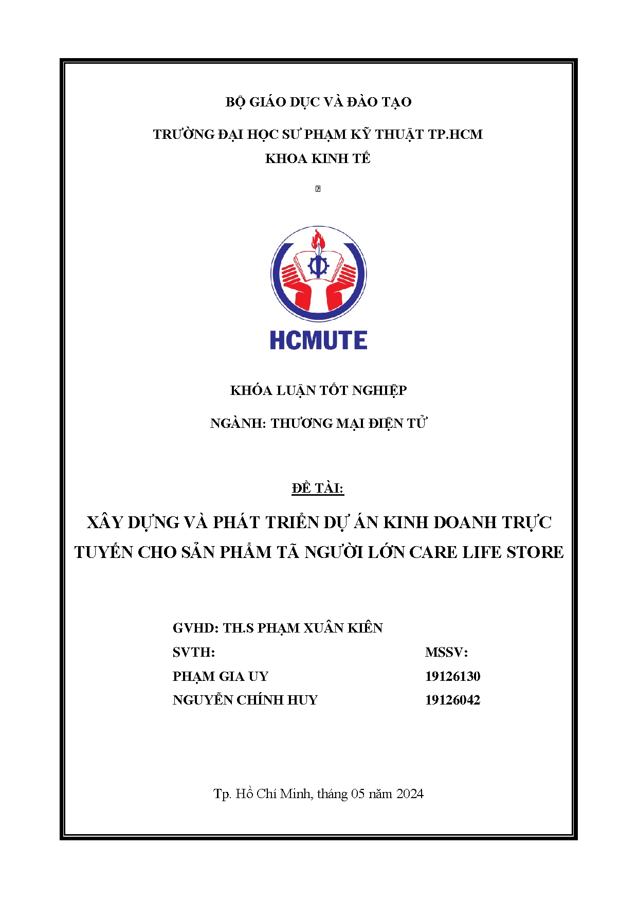 Đồ án tốt nghiệp - Xây dựng và phát triển dự án kinh doanh trực tuyến cho sản phẩm tã người lớn CLS