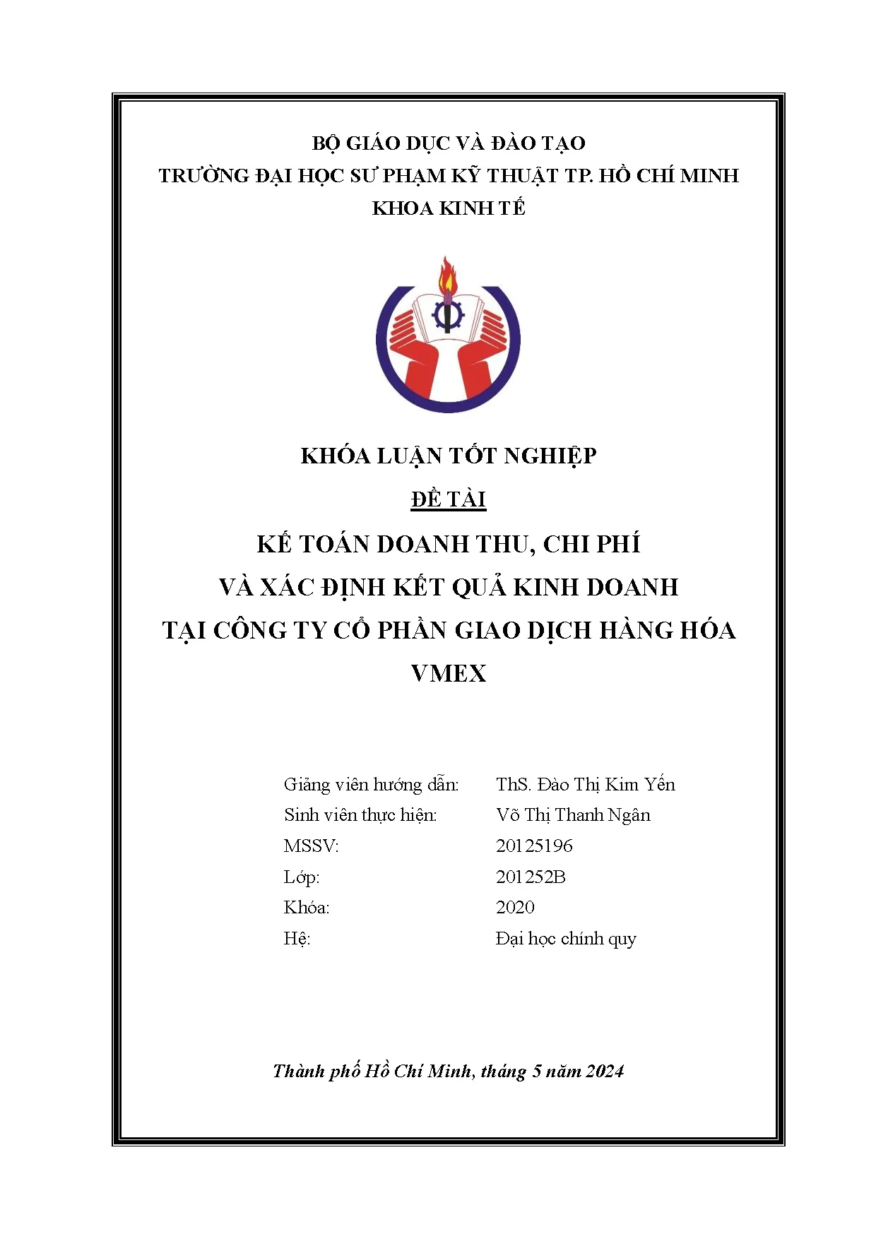 Đồ án tốt nghiệp - Kế toán doanh thu, chi phí và xác định kết quả kinh doanh tại công ty cổ PGDHHV