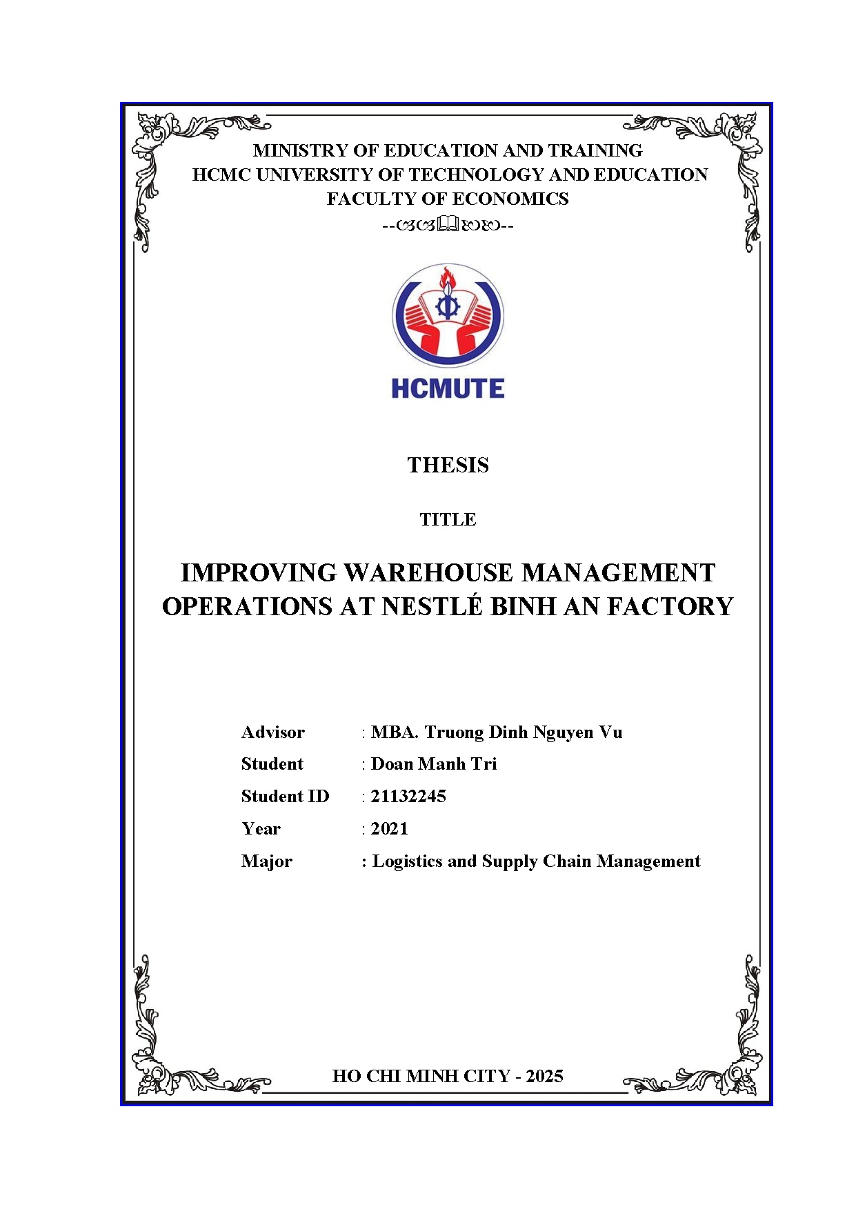 Đồ án tốt nghiệp - Improving warehouse management operations at Nestlé Binh An factory