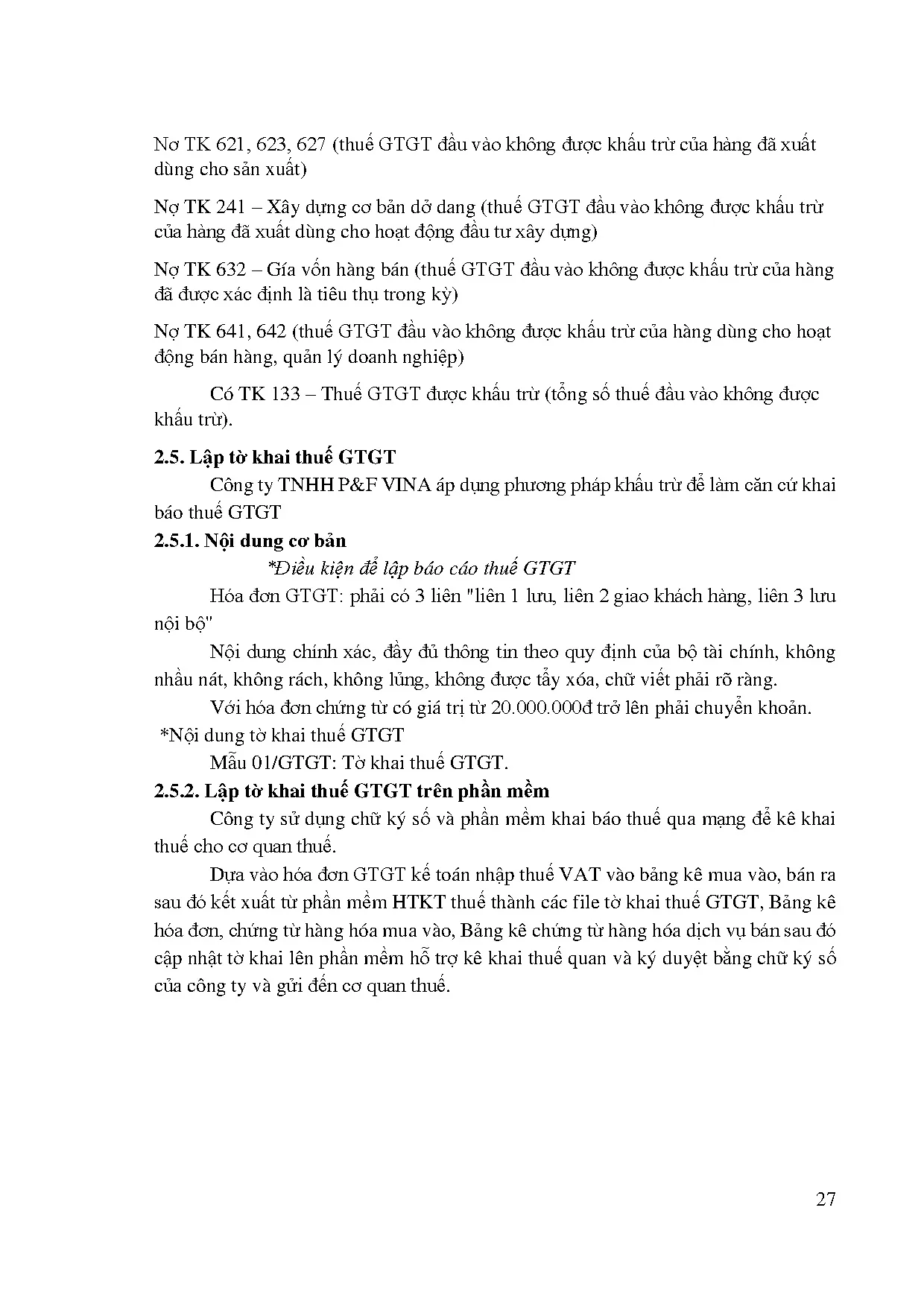 Đồ án tốt nghiệp - Kế toán thuế giá trị gia tăng tại Công ty TNHH P&amp;F Vina - Trang 37