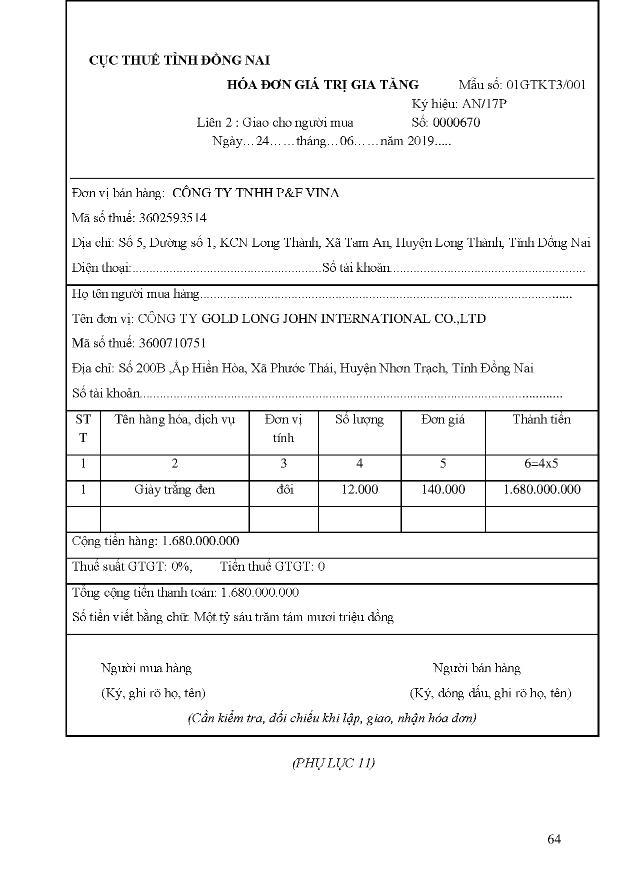 Đồ án tốt nghiệp - Kế toán thuế giá trị gia tăng tại Công ty TNHH P&amp;F Vina - Trang 74