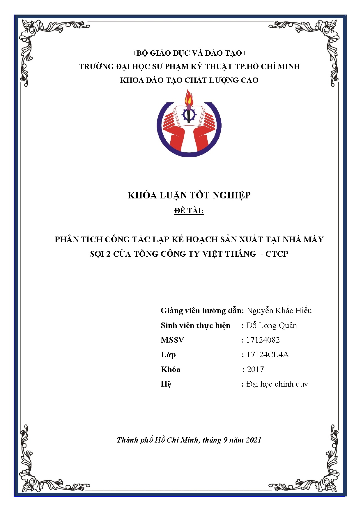 Đồ án tốt nghiệp - Phân tích công tác lập kế hoạch sản xuất tại Nhà máy sợi 2 của Tổng công TVT - C