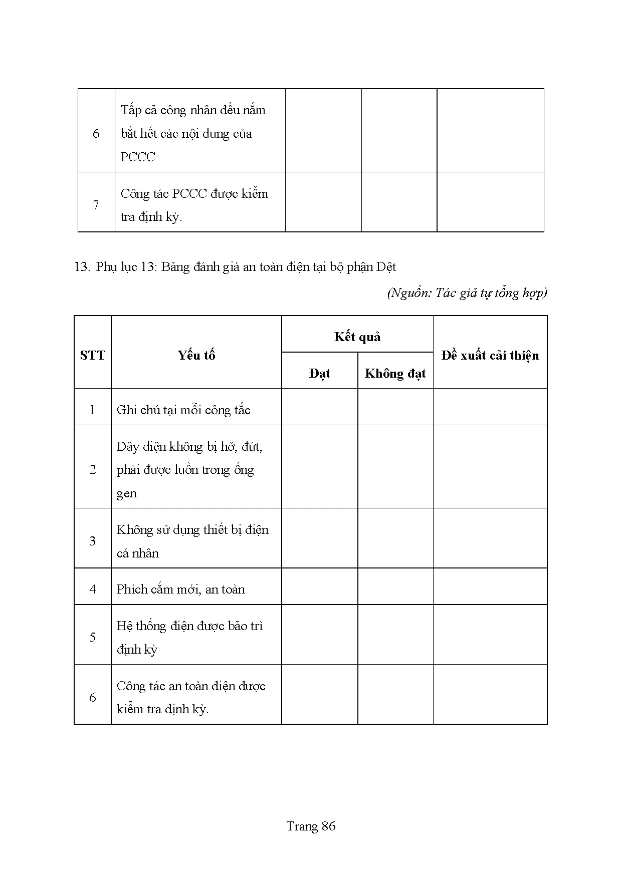 Đồ án tốt nghiệp - Nâng cao chỉ số hiệu quả thiết bị toàn bộ (OEE) tại Công ty TNHH Matai Việt Nam - Trang 96