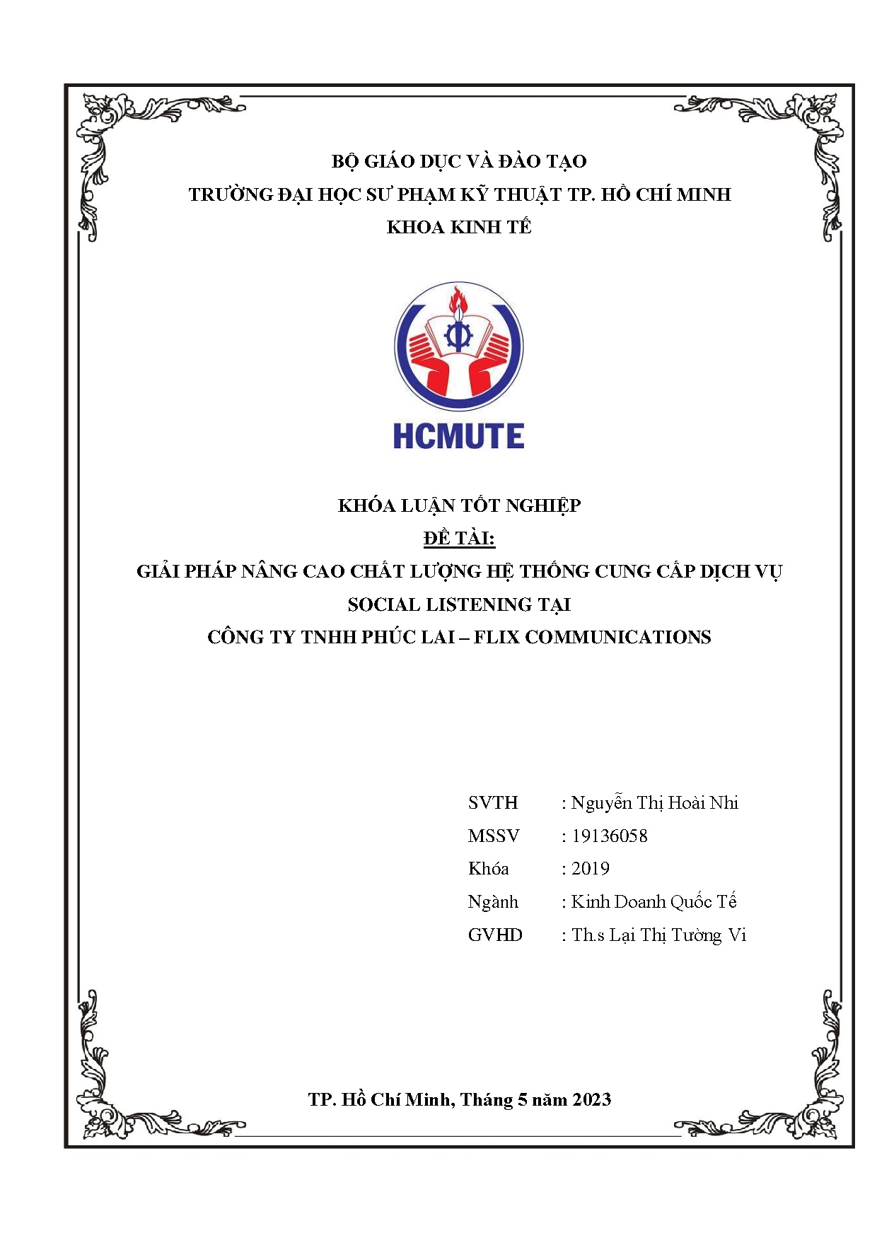 Đồ án tốt nghiệp - Giải pháp nâng cao chất lượng hệ thống cung cấp dịch vụ Social LTCTTPL - FC