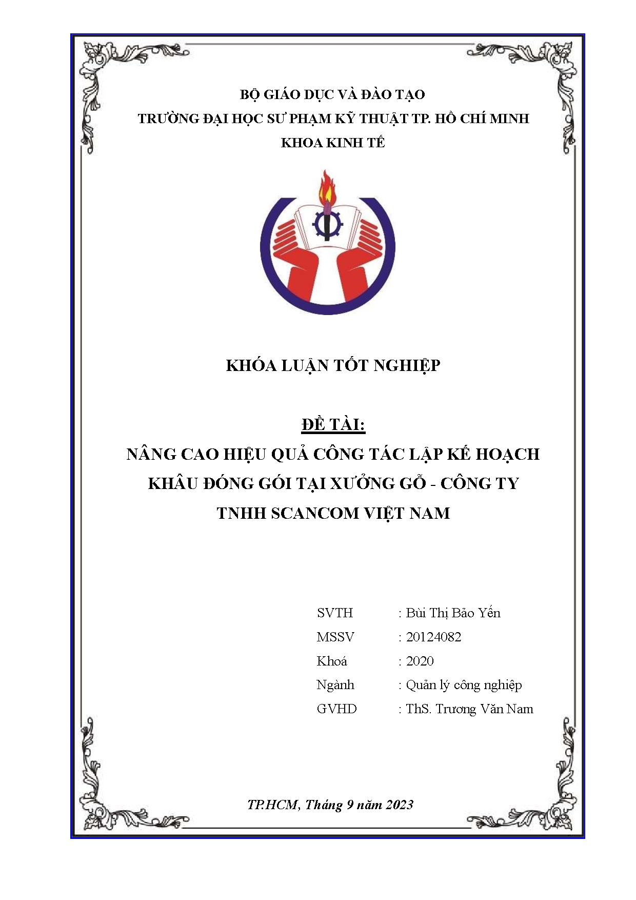 Đồ án tốt nghiệp - Nâng cao hiệu quả công tác lập kế hoạch khâu đóng gói tại Xưởng gỗ - Công ty TSVN