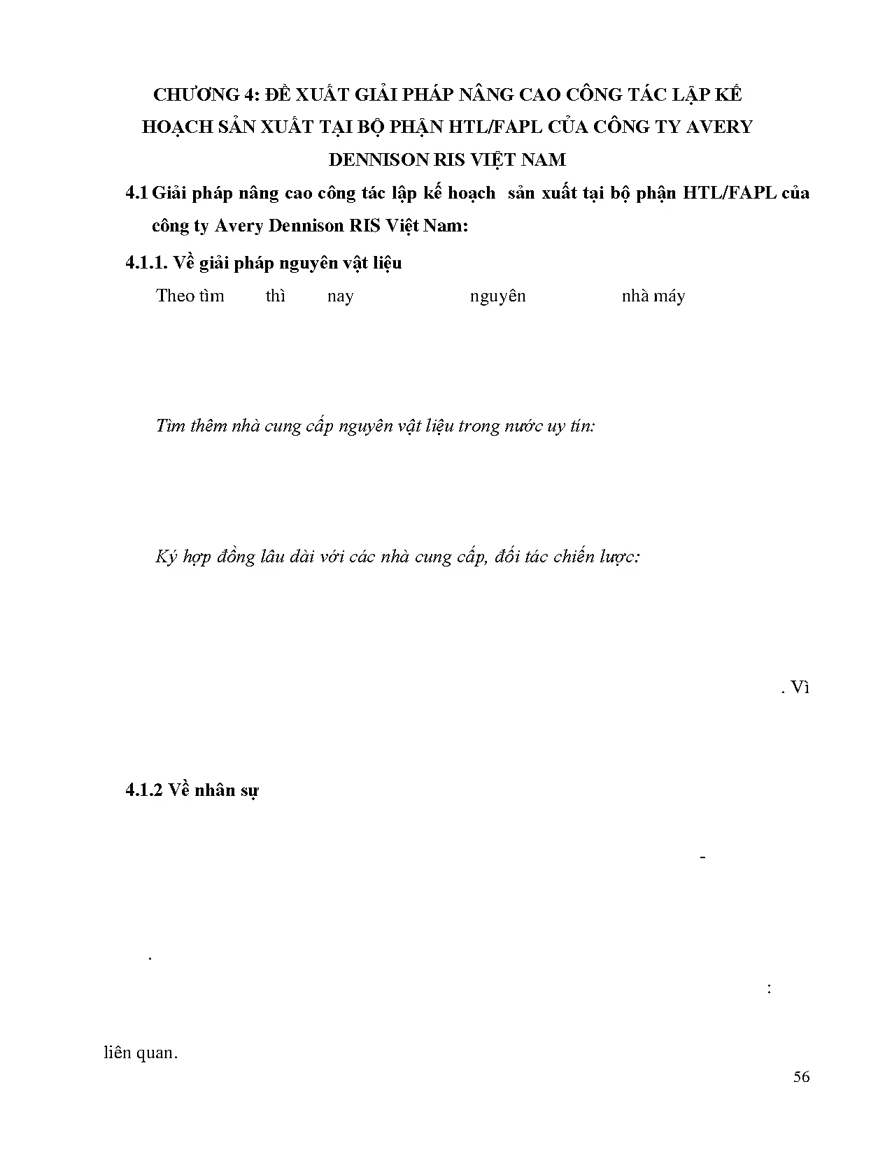 Đồ án tốt nghiệp - Hoàn thiện công tác lập kế hoạch sản xuất tại bộ phận HTL/FAPL của Công ty TADRVN - Trang 65