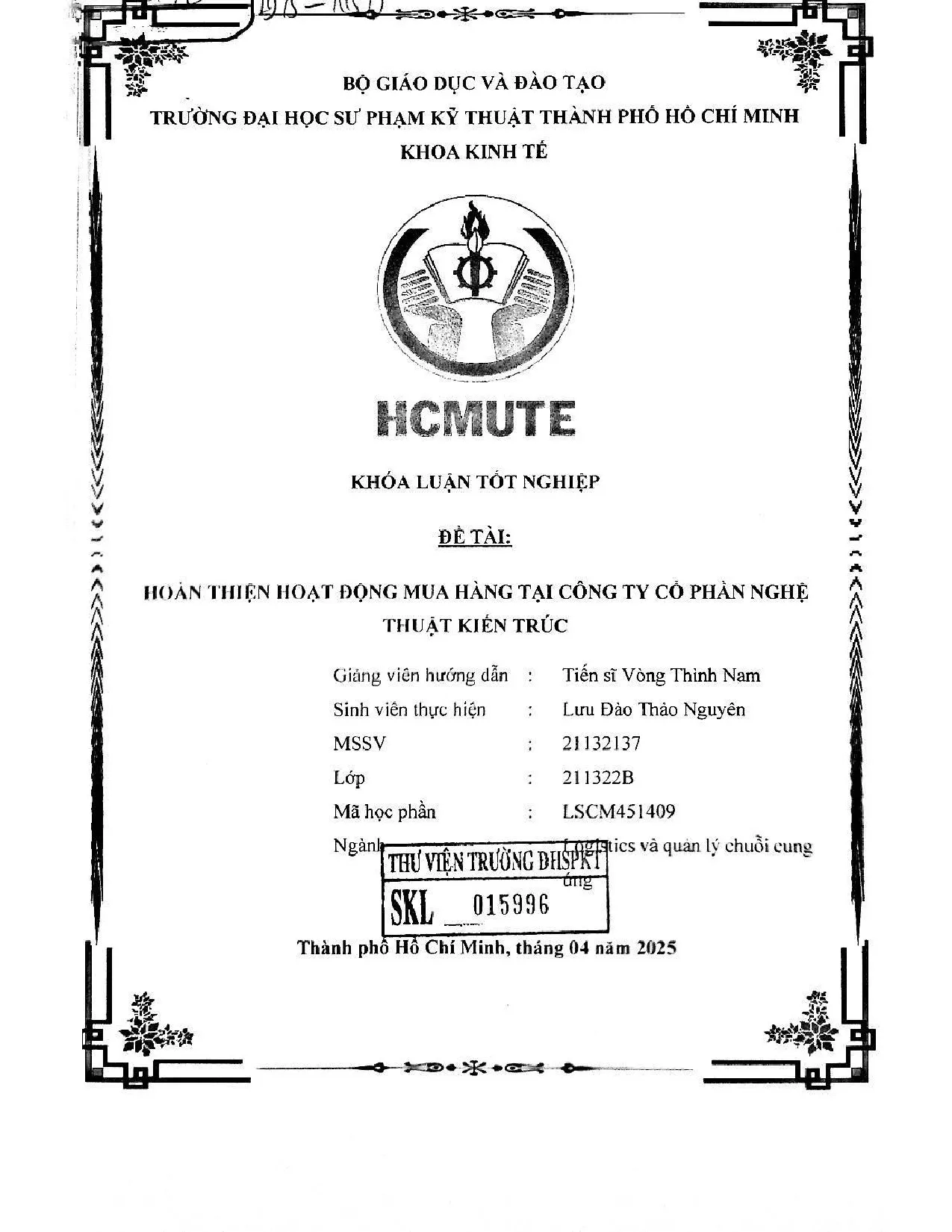 Đồ án tốt nghiệp - Hoàn thiện hoạt động mua hàng tại công ty cổ phần nghệ thuật kiến trúc