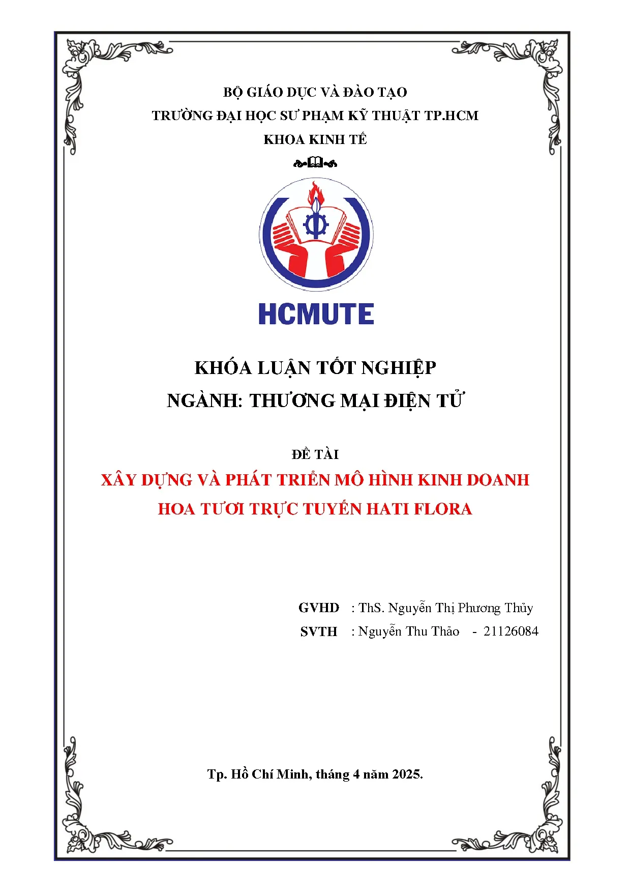 Đồ án tốt nghiệp - Xây dựng và phát triển mô hình kinh doanh hoa tươi trực tuyến Hati Flora