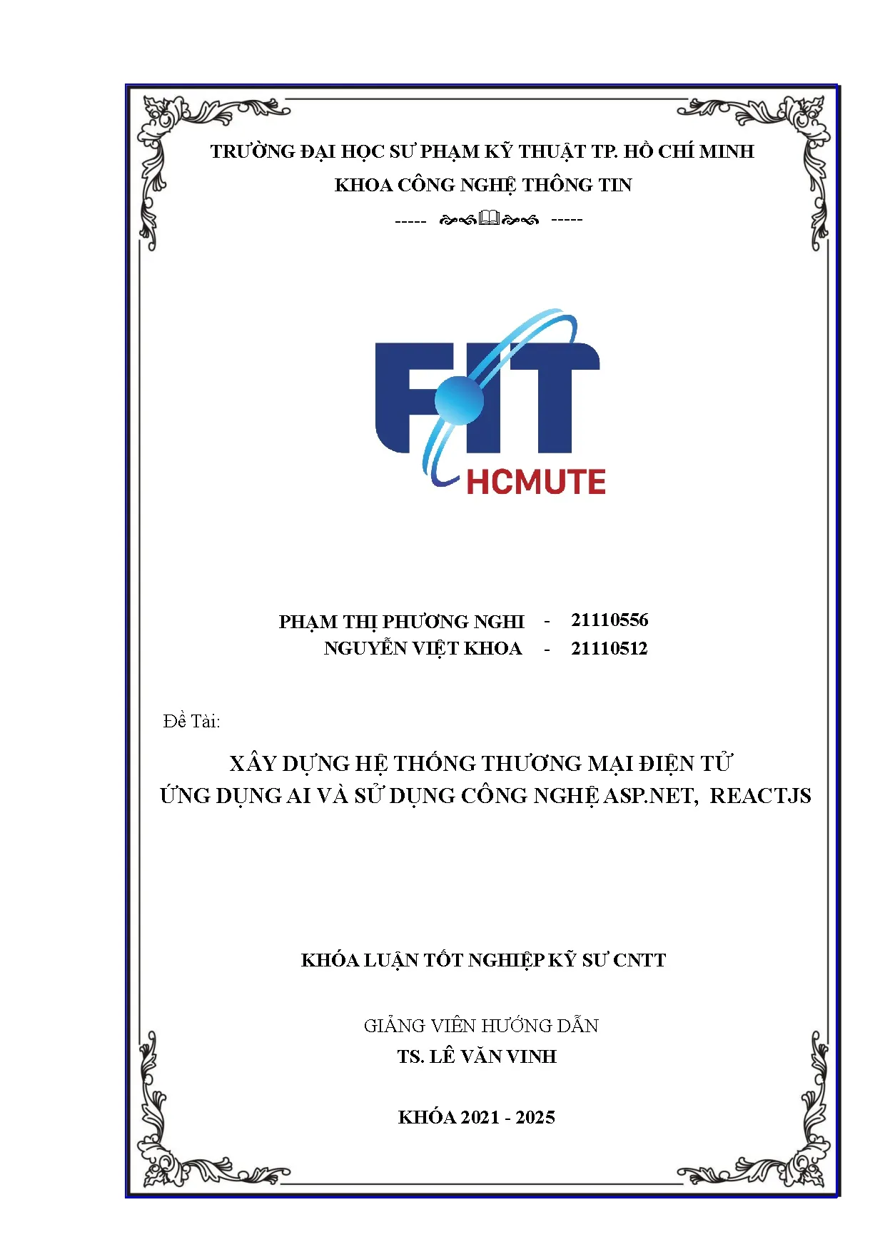 Đồ án tốt nghiệp - Xây dựng hệ thống thương mại điện tử ứng dụng AI và sử dụng công nghệ ASP.NET, R