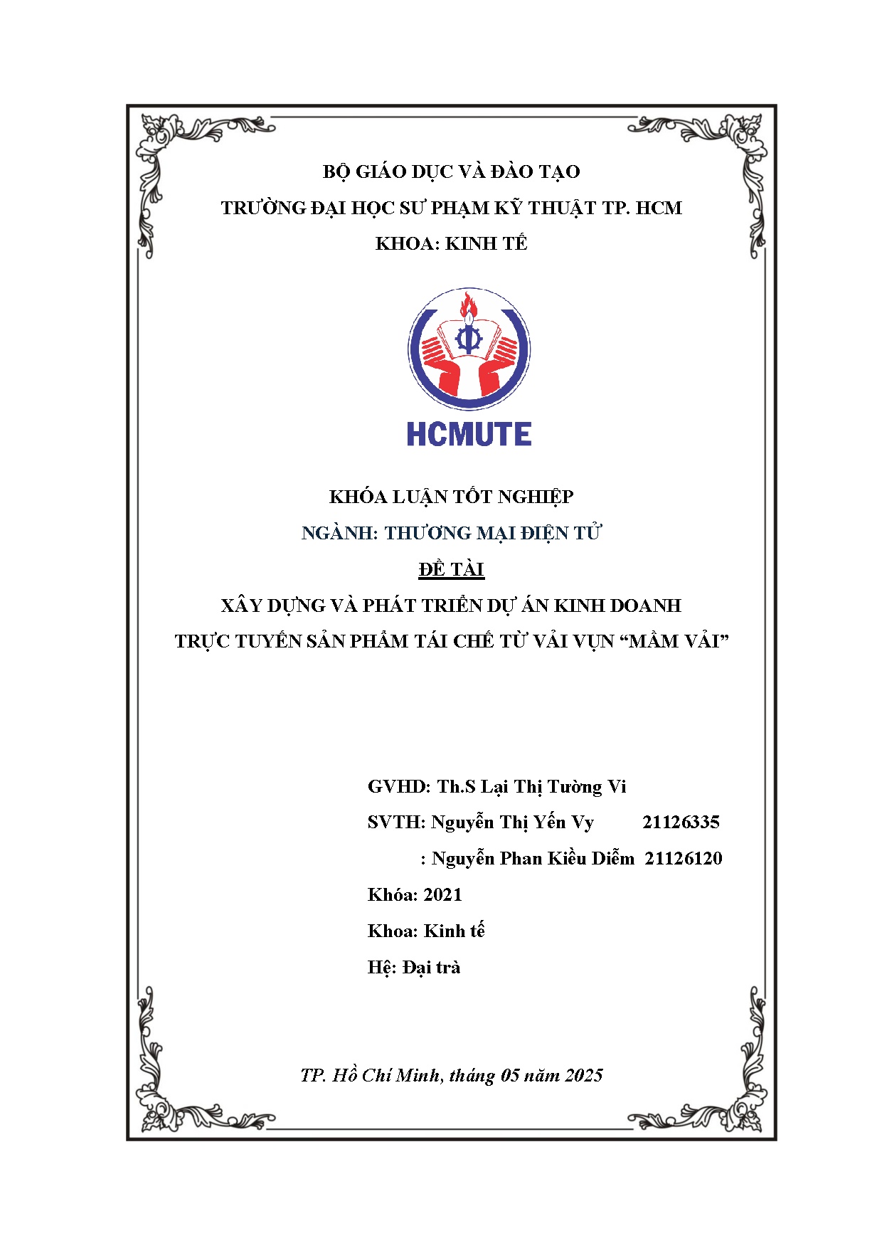 Đồ án tốt nghiệp - Xây dựng và phát triển dự án kinh doanh trực tuyến sản phẩm tái chế từ vải V  V