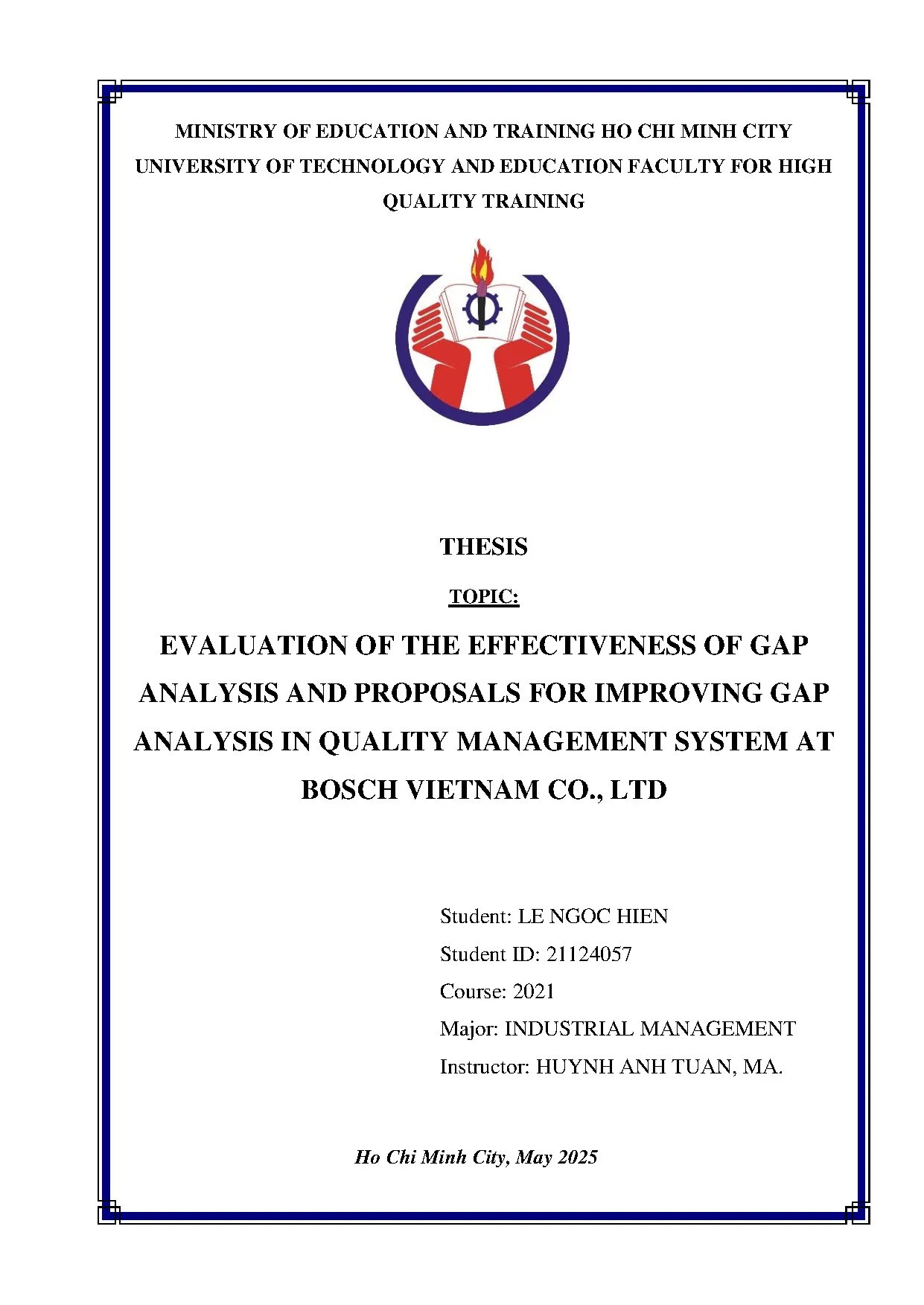 Đồ án tốt nghiệp - Evaluation of the effectiveness of gap analysis and proposals for IGAIQMSABVCL