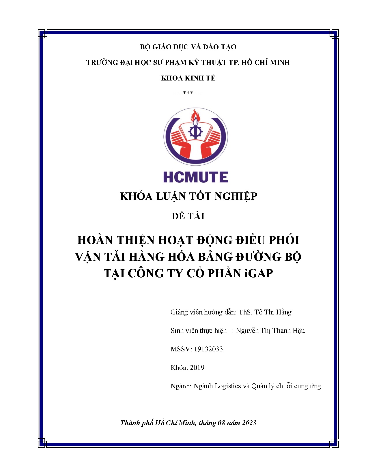 Đồ án tốt nghiệp - Hoàn thiện hoạt động điều phối vận tải hàng hóa bằng đường bộ tại Công ty cổ PI